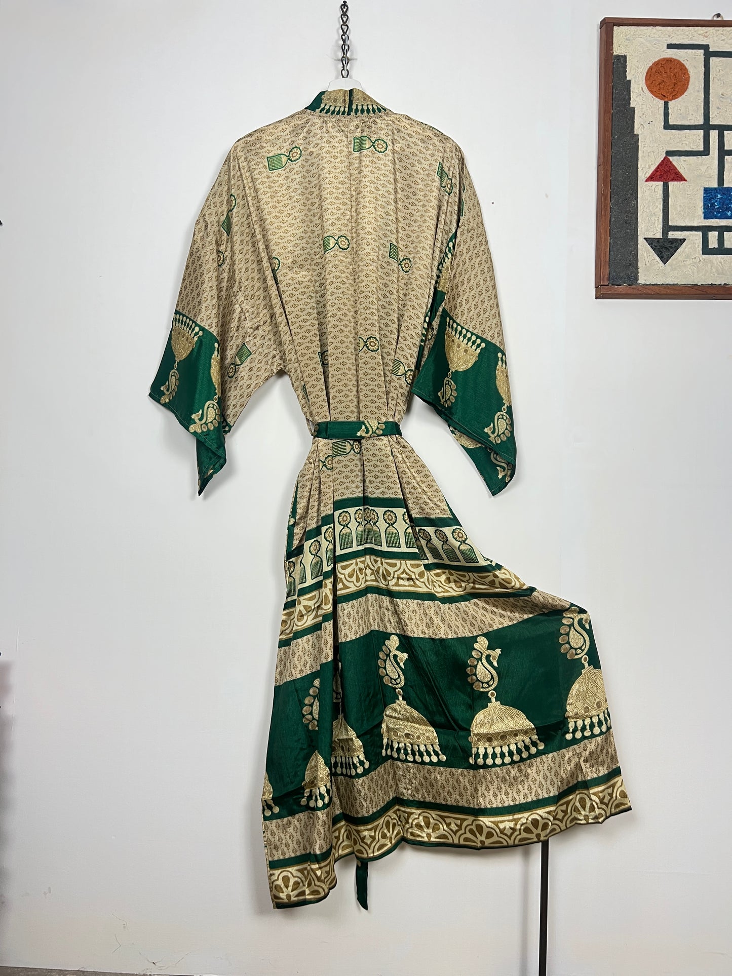 Vintage Saree Silk Kimono / Duster - Long - Wider Unisex Fit
