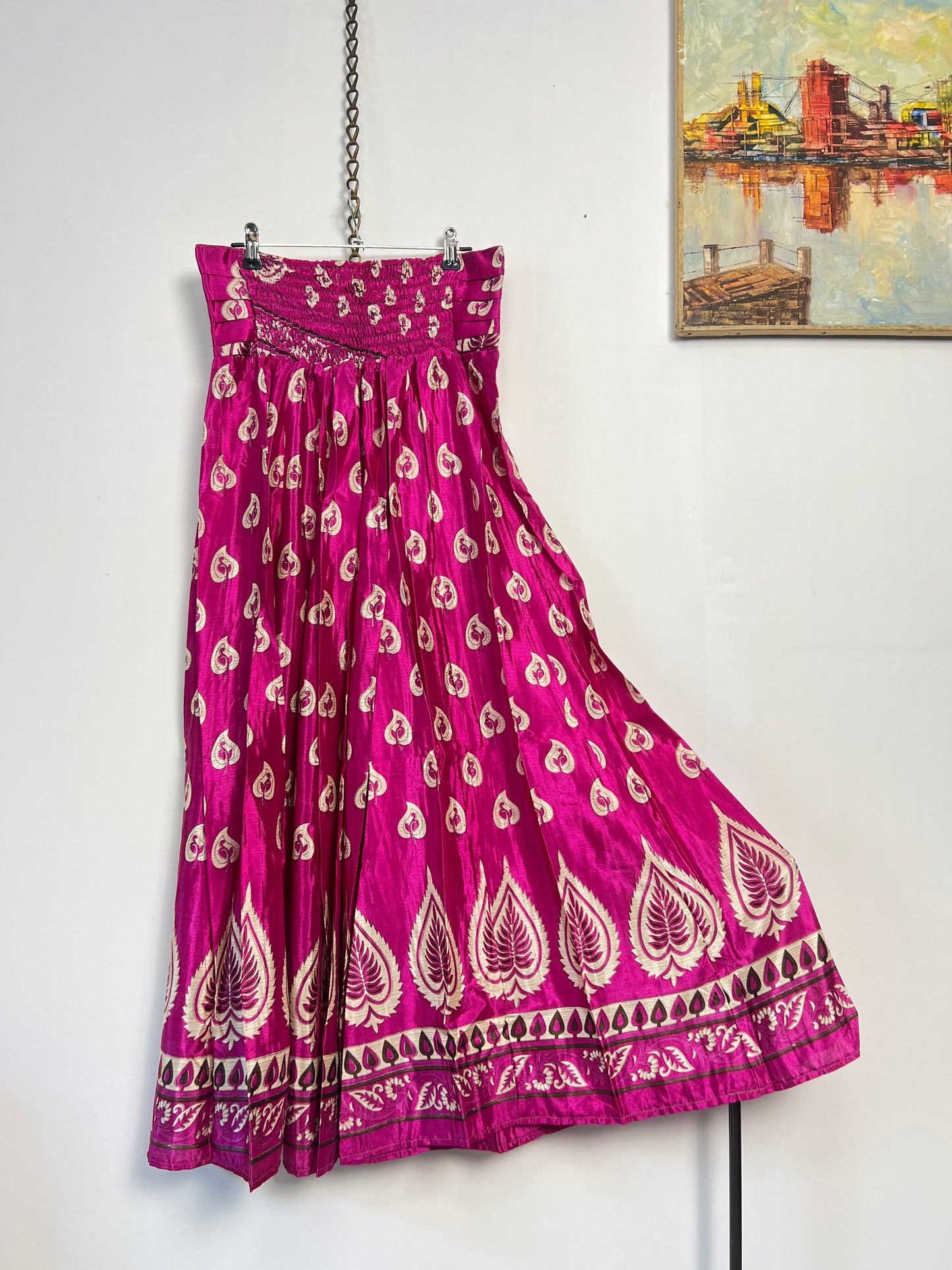 Vintage Saree Silk Pleated Skirt