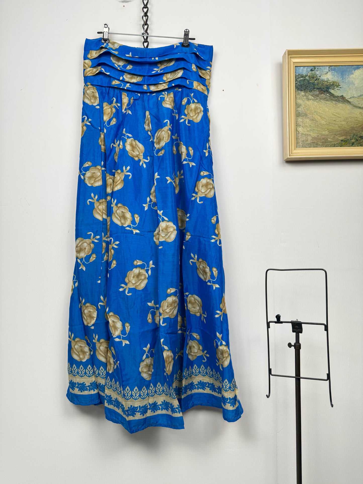 Vintage Saree Silk Pleated Skirt