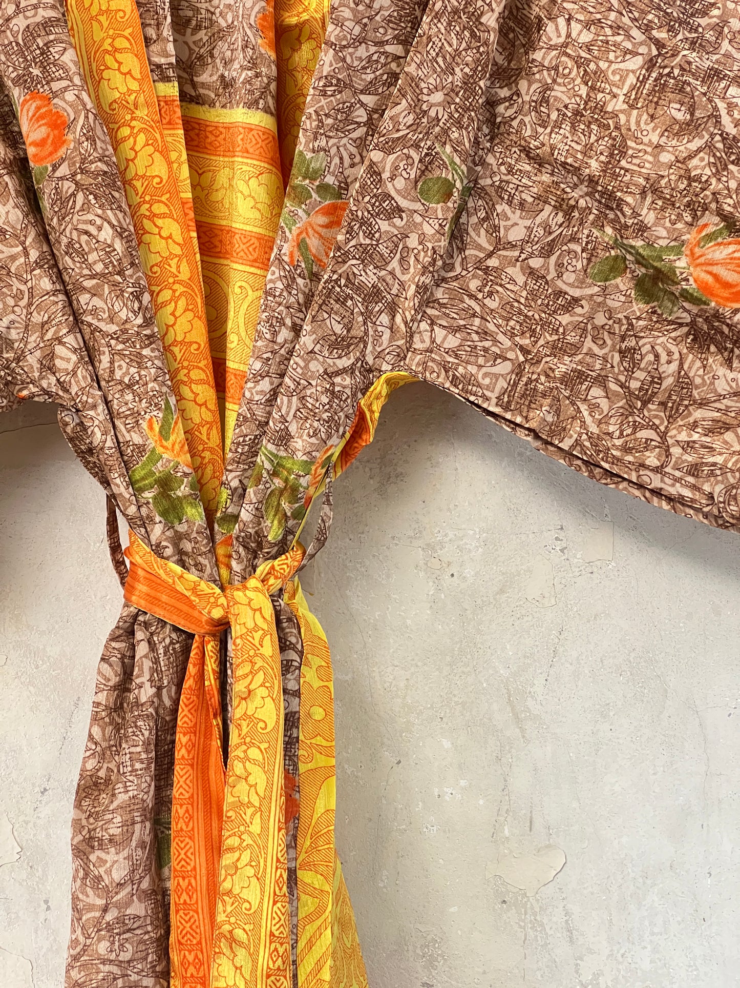 Vintage Saree Silk Kimono / Duster - Short
