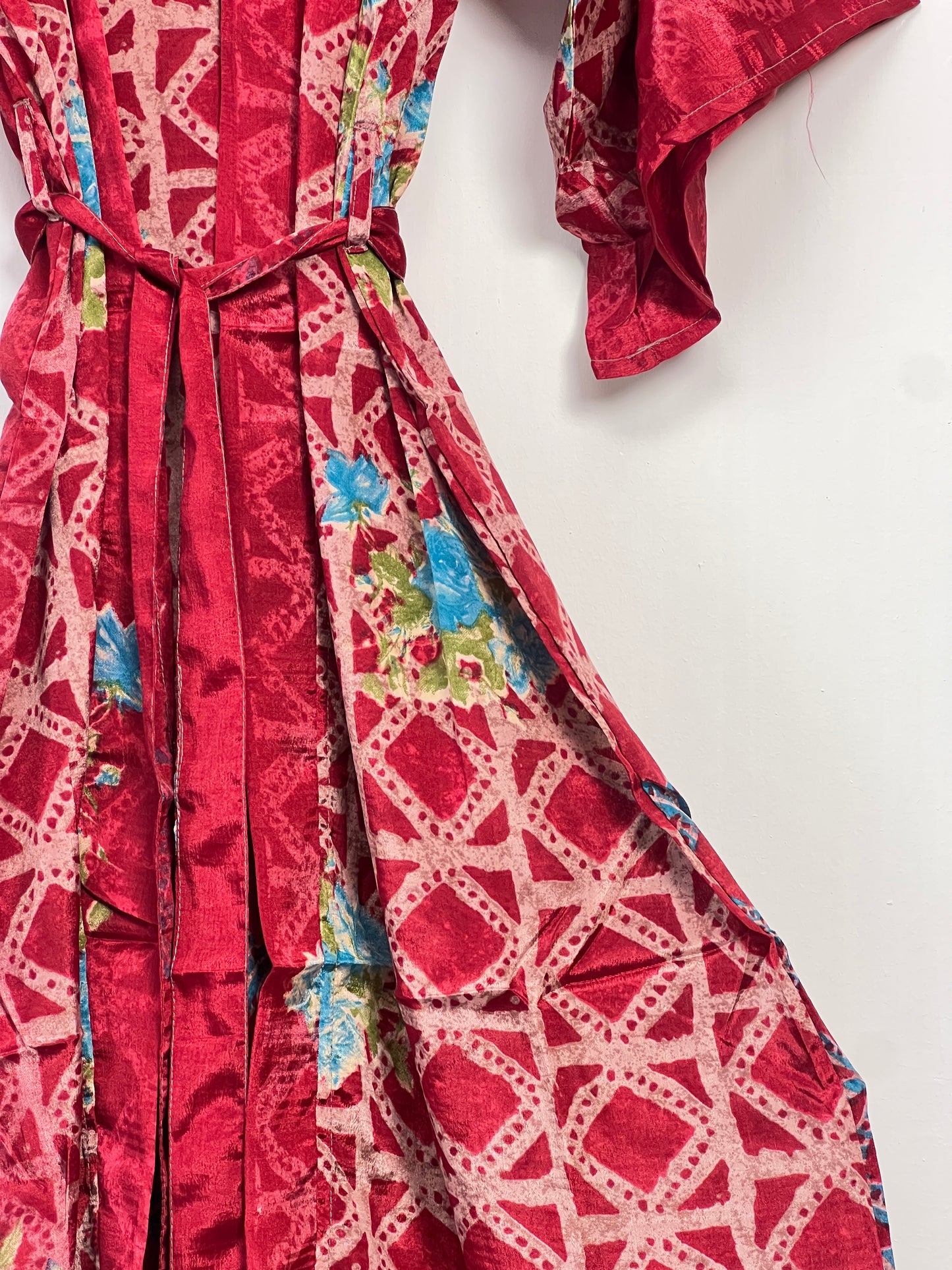 Vintage Saree Silk Kimono / Duster - Long
