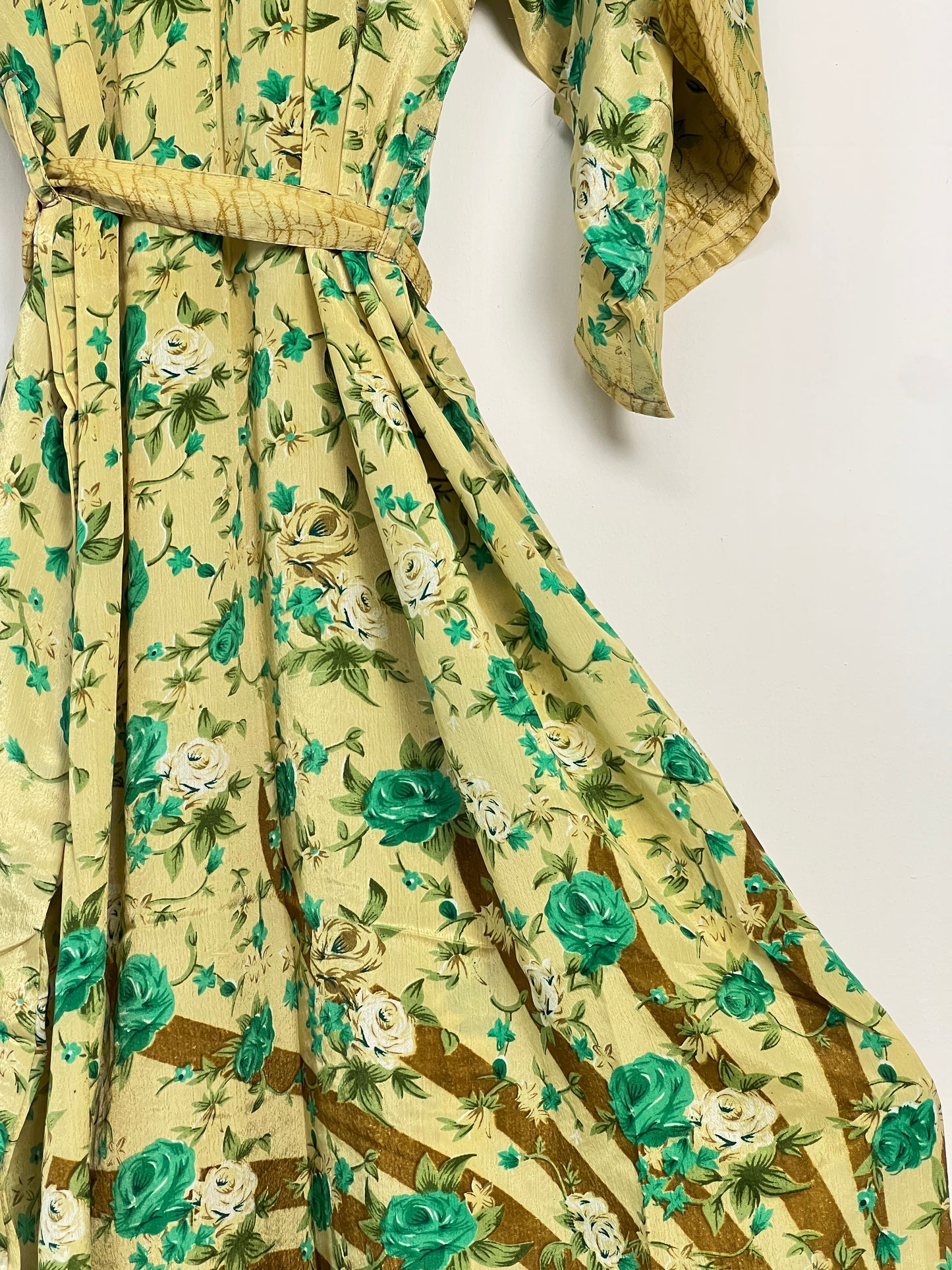 Vintage Saree Silk Kimono / Duster - Long