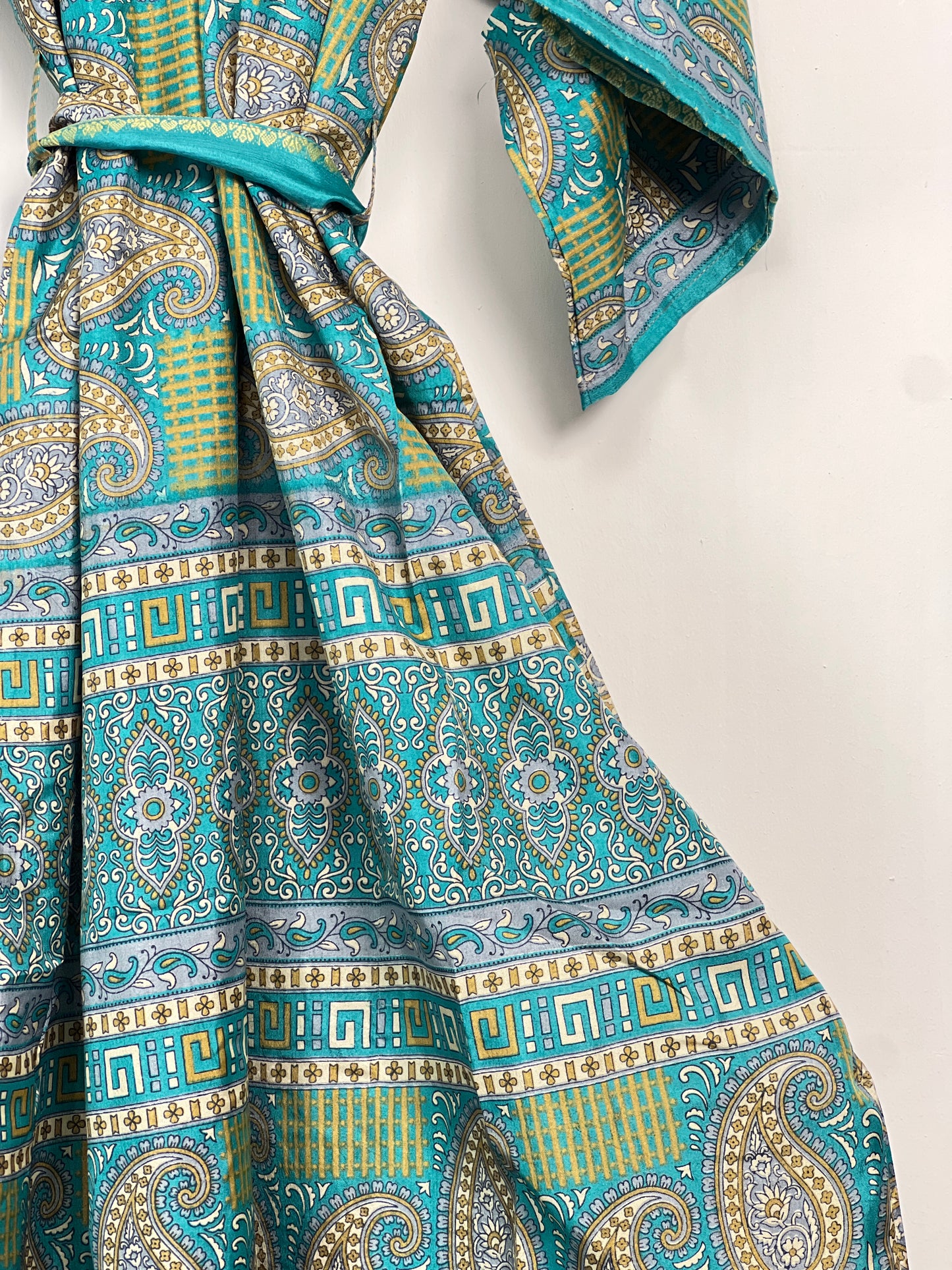 Vintage Saree Silk Kimono / Duster - Long