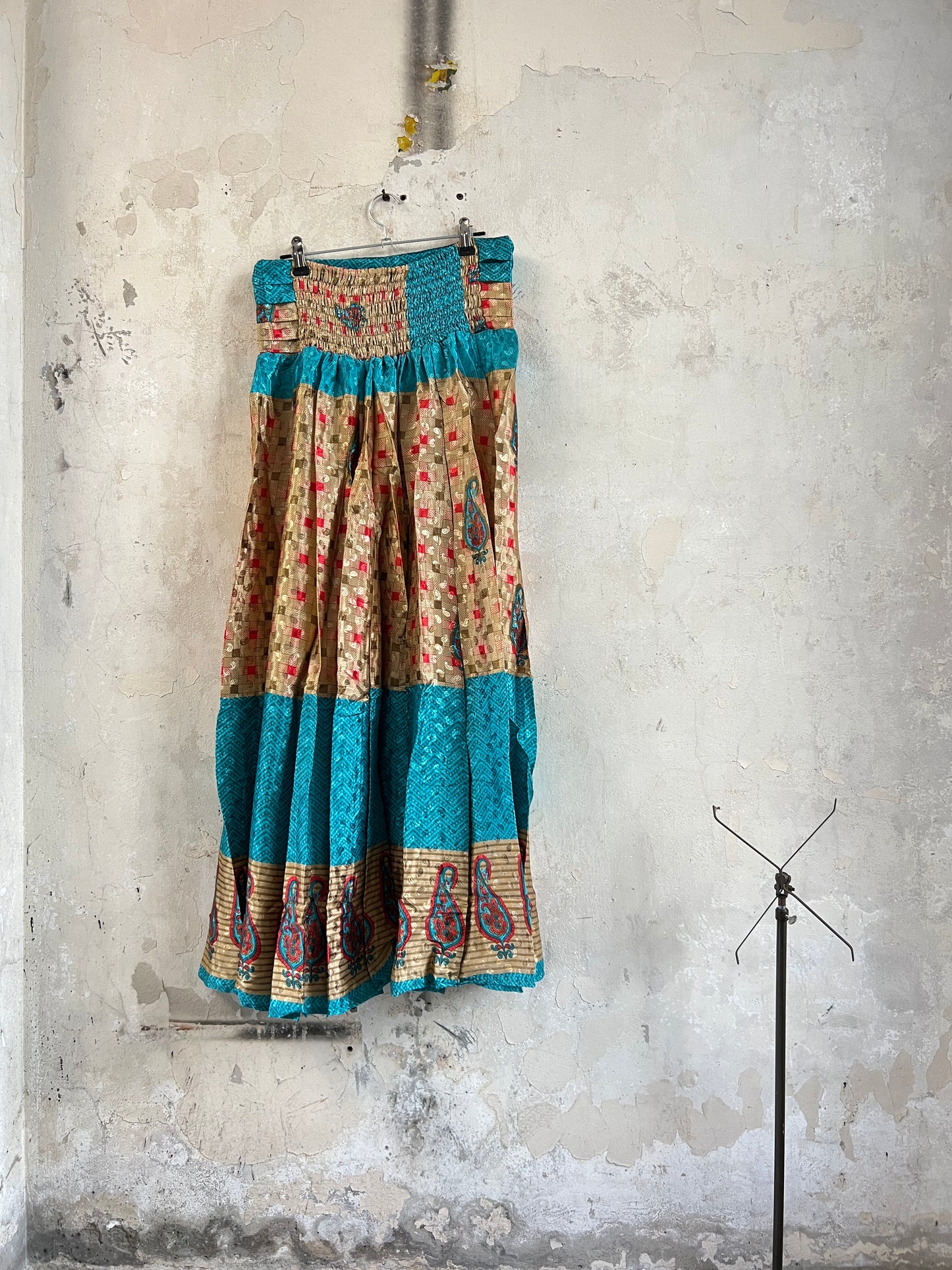 Vintage Saree Silk Pleated Skirt