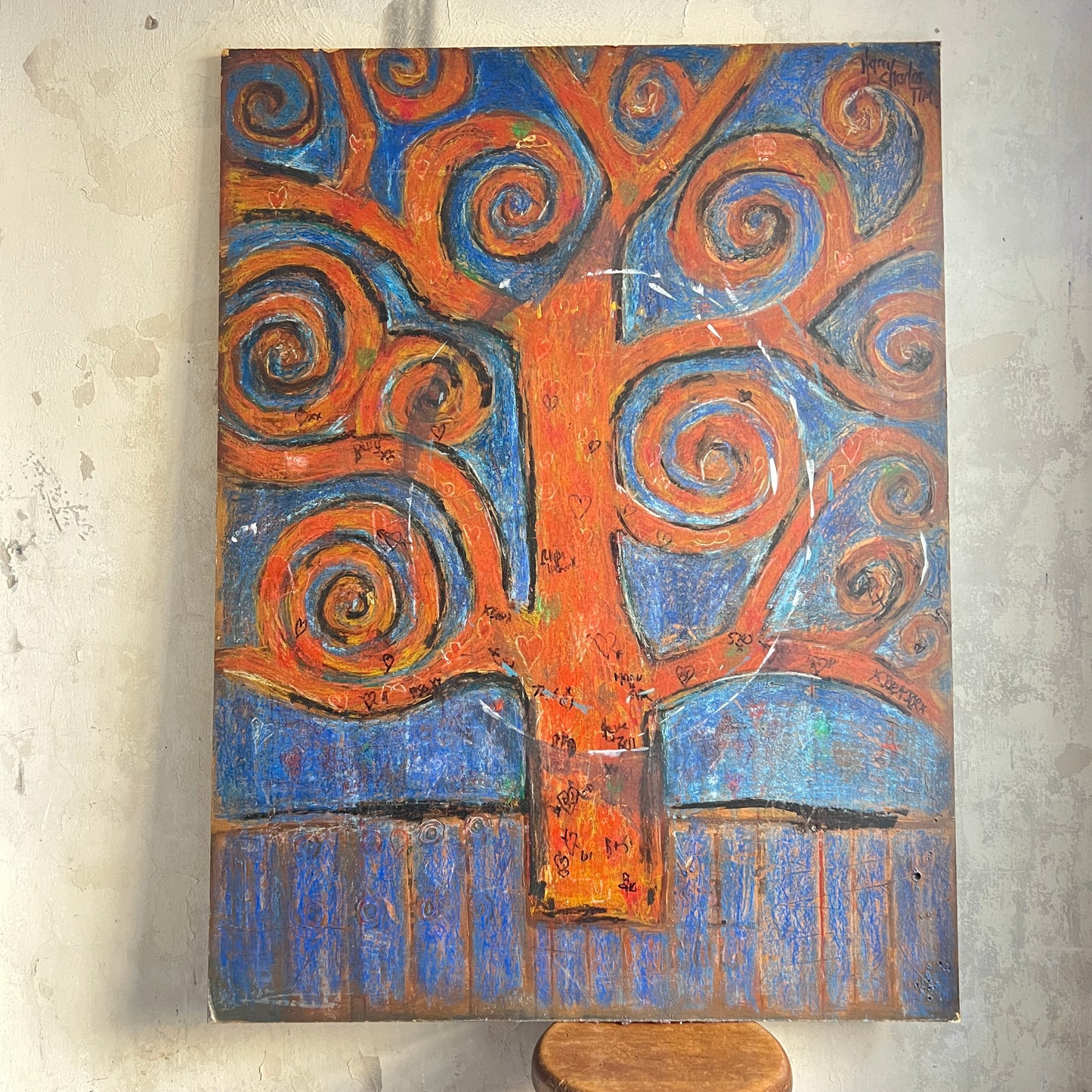Double sided original mixed media artworks ‘The Prince’ and ‘The Tree of Life’ by contemporary artist Harry Charles Tim