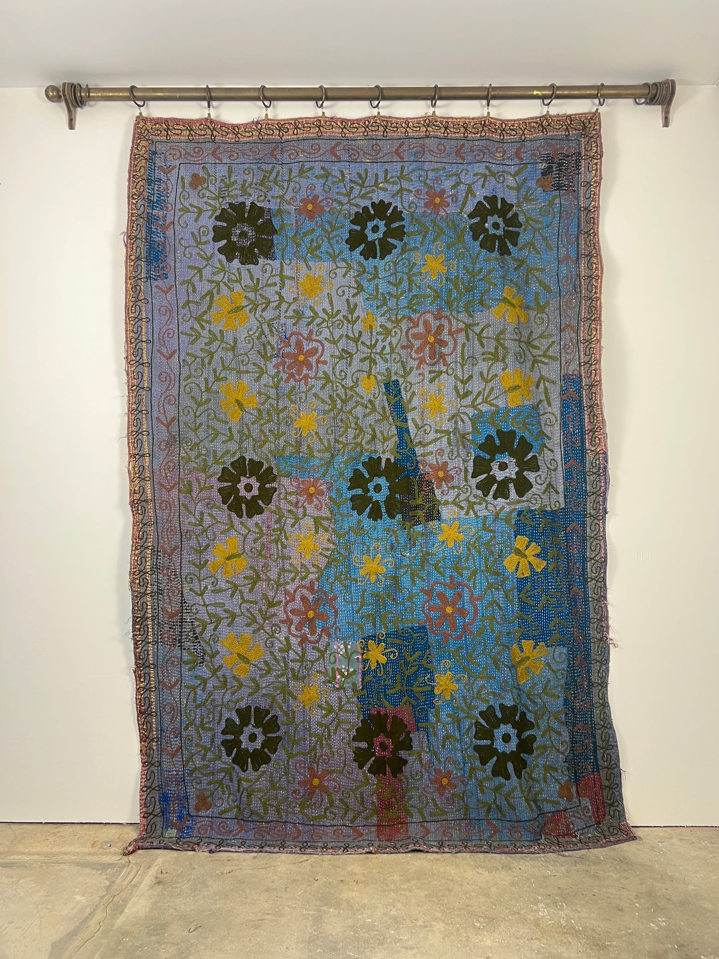 Vintage Kantha Suzani Quilt