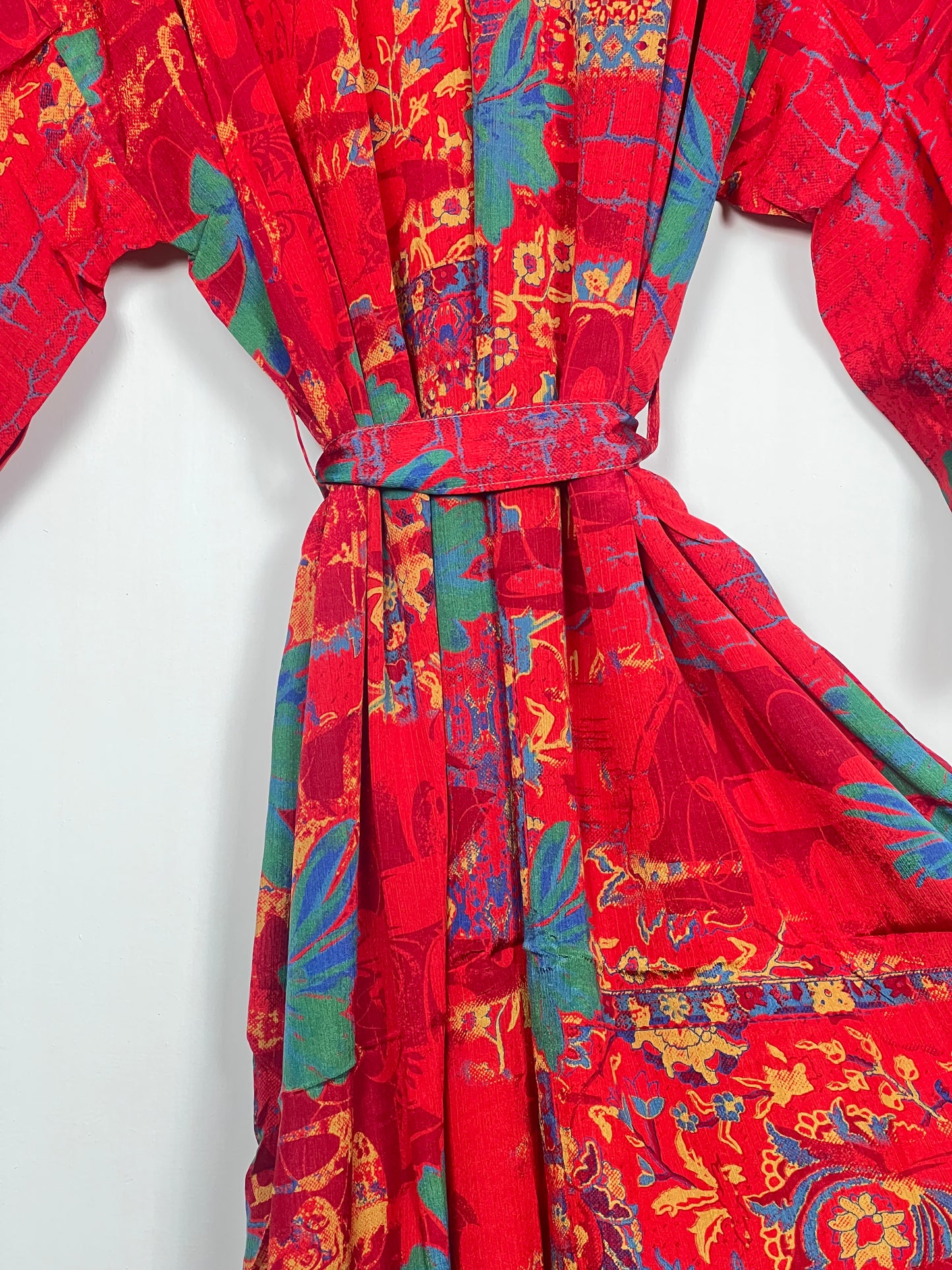 Vintage Saree Silk Kimono / Duster - Long - Wider Unisex Fit
