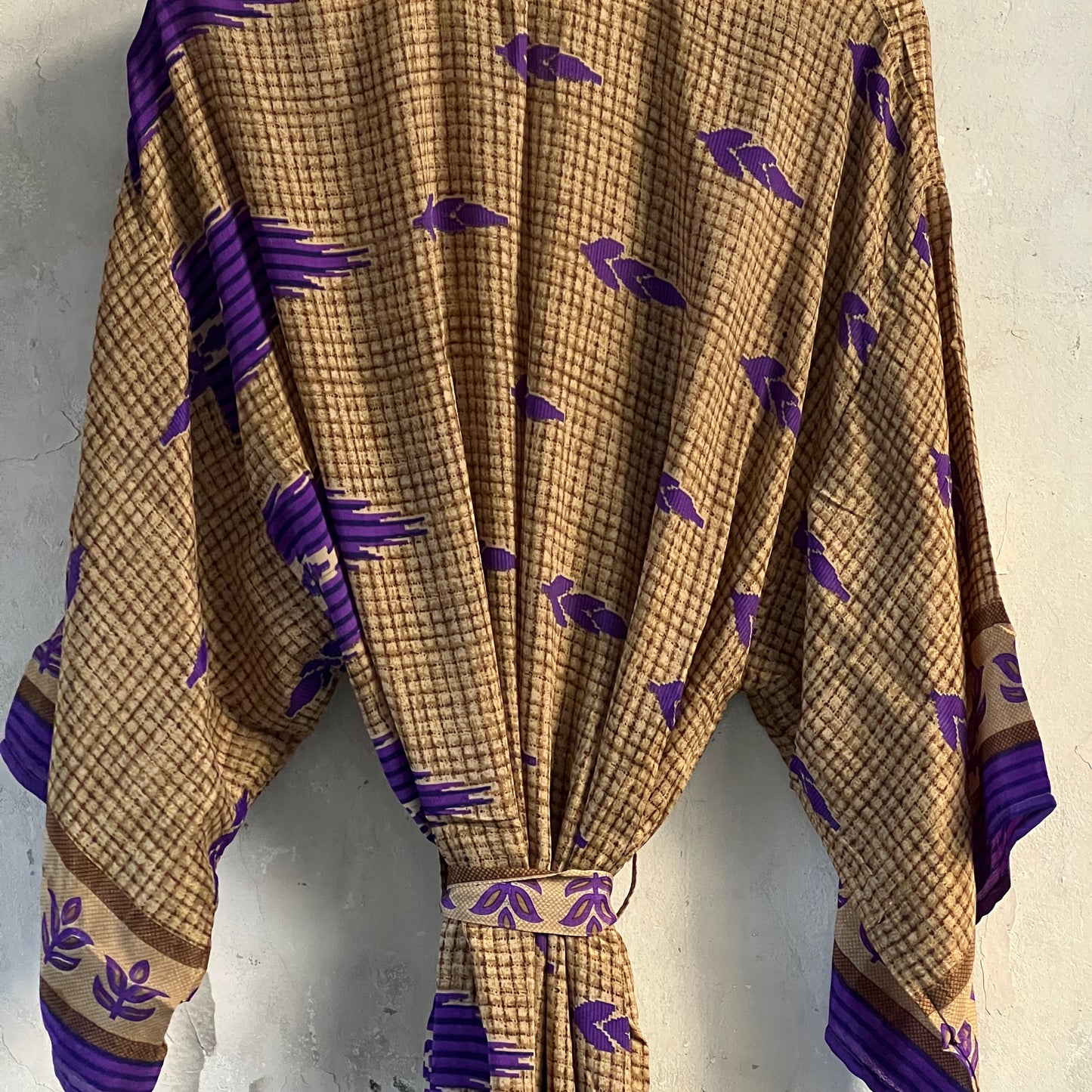 Vintage Saree Silk Kimono / Duster - Long