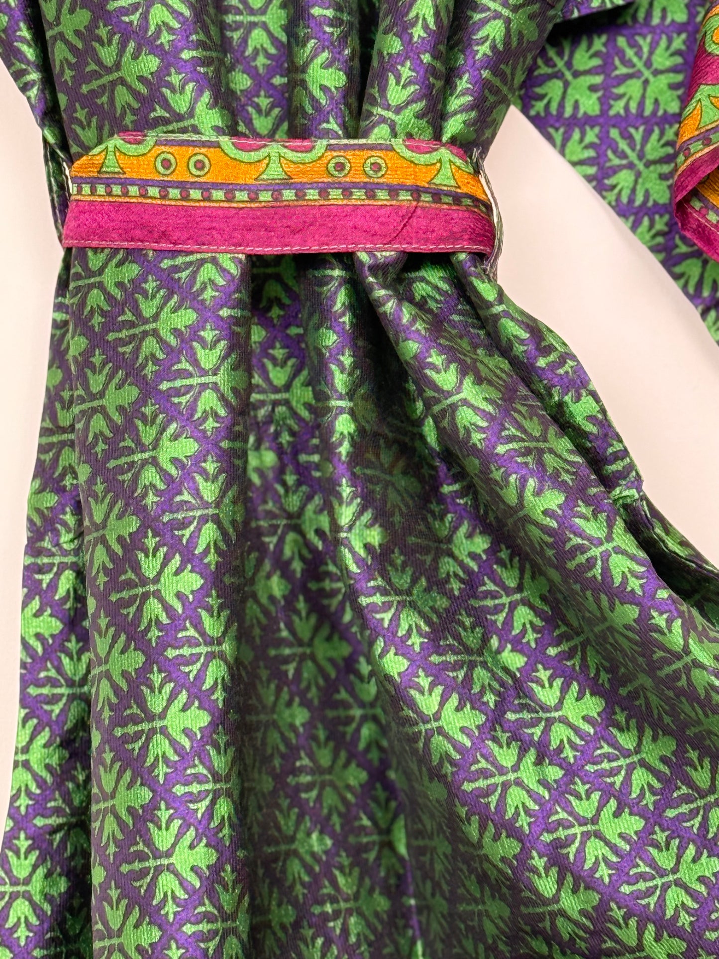Vintage Saree Silk Kimono / Duster - Long
