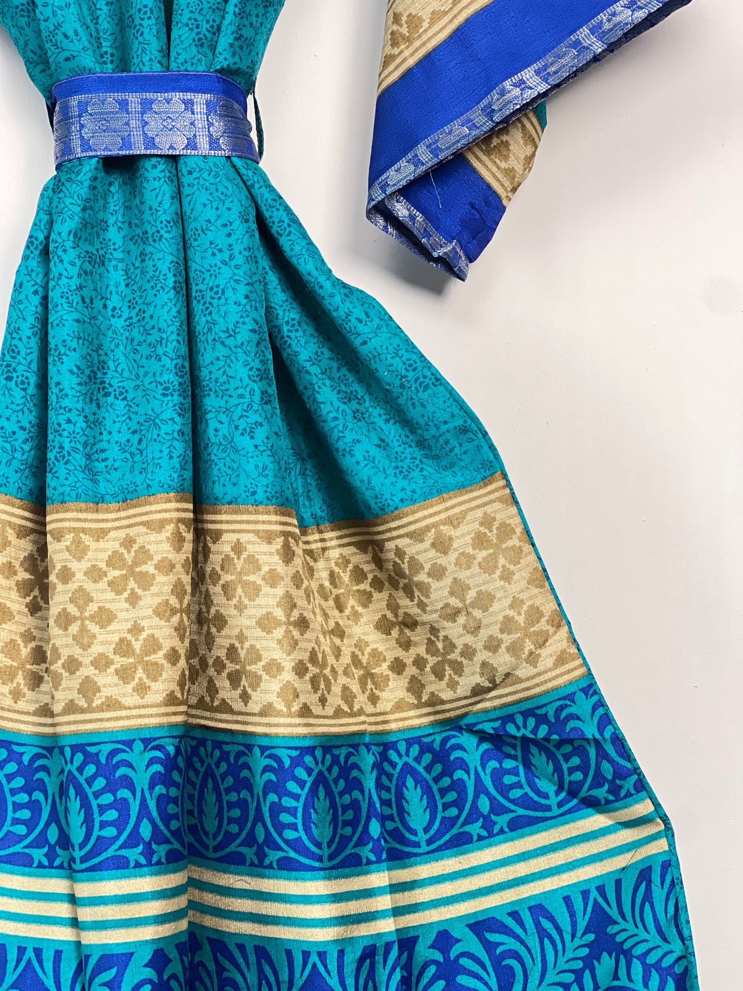 Vintage Saree Silk Kimono / Duster - Long
