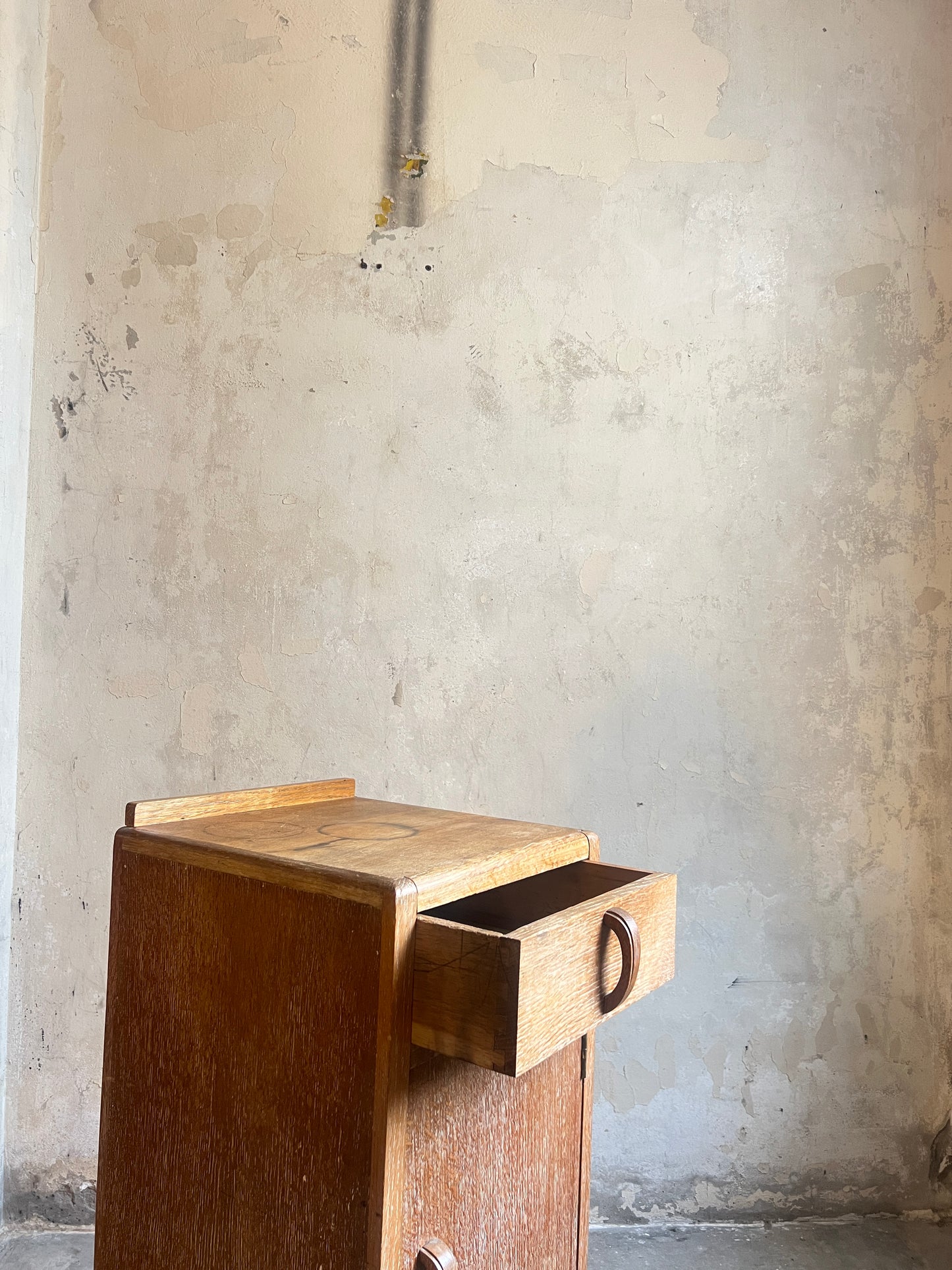 1930’s Limed Oak Bedside Cabinet
