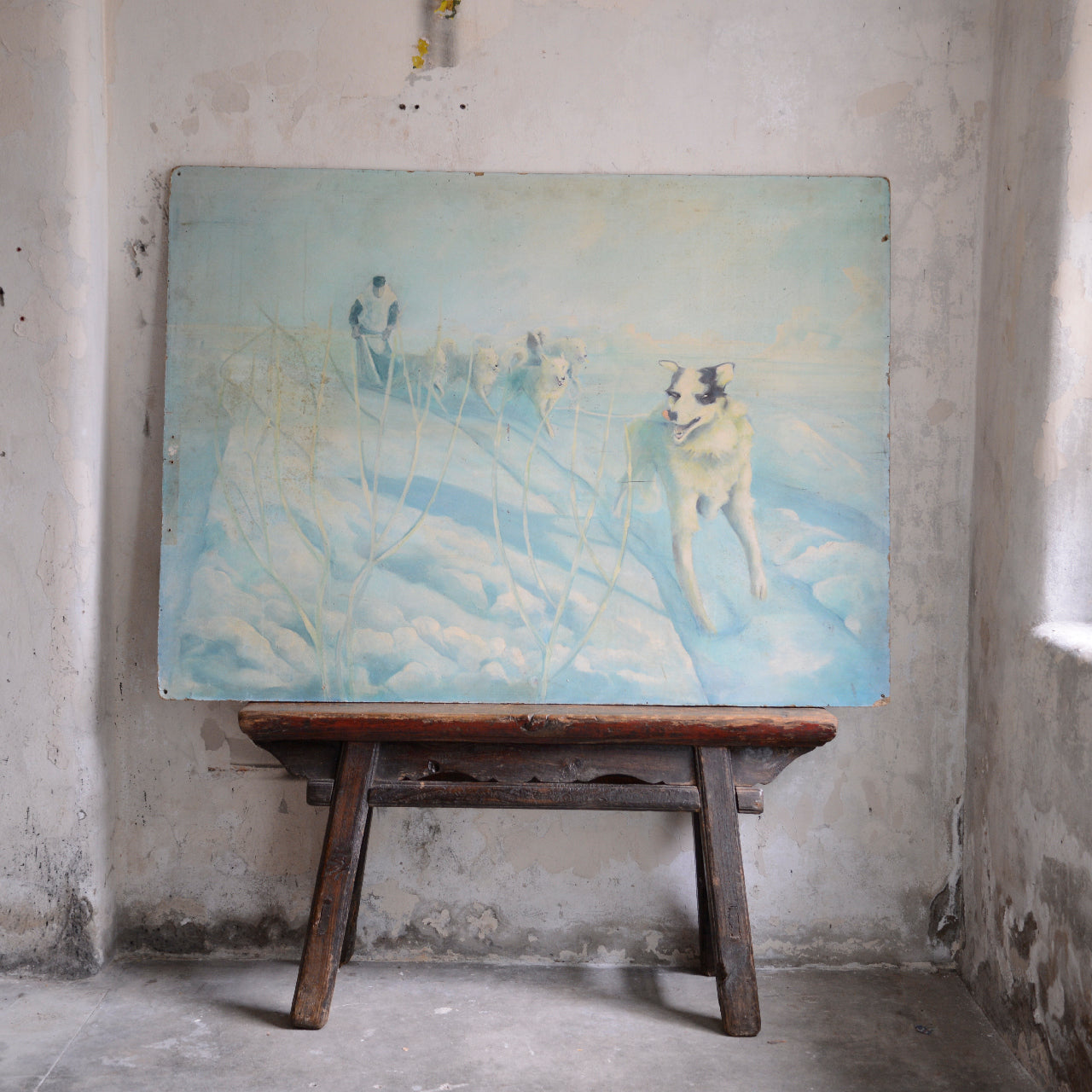 Triptych Of Polar Exploration Scenes / J Mills , (c. 1960s)