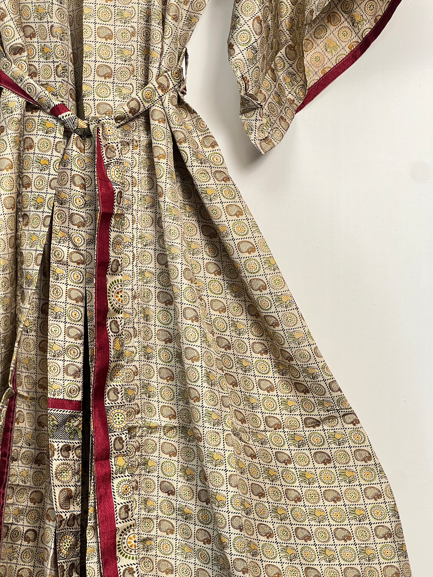 Vintage Saree Silk Kimono / Duster - Long