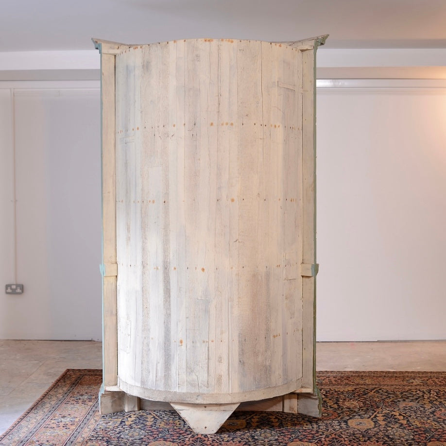 Architectural Barrel Back Painted Corner Cabinet c1810
