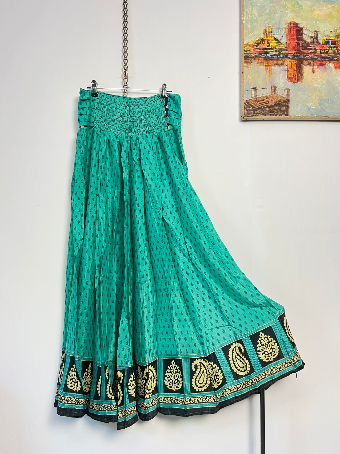 Vintage Saree Silk Pleated Skirt
