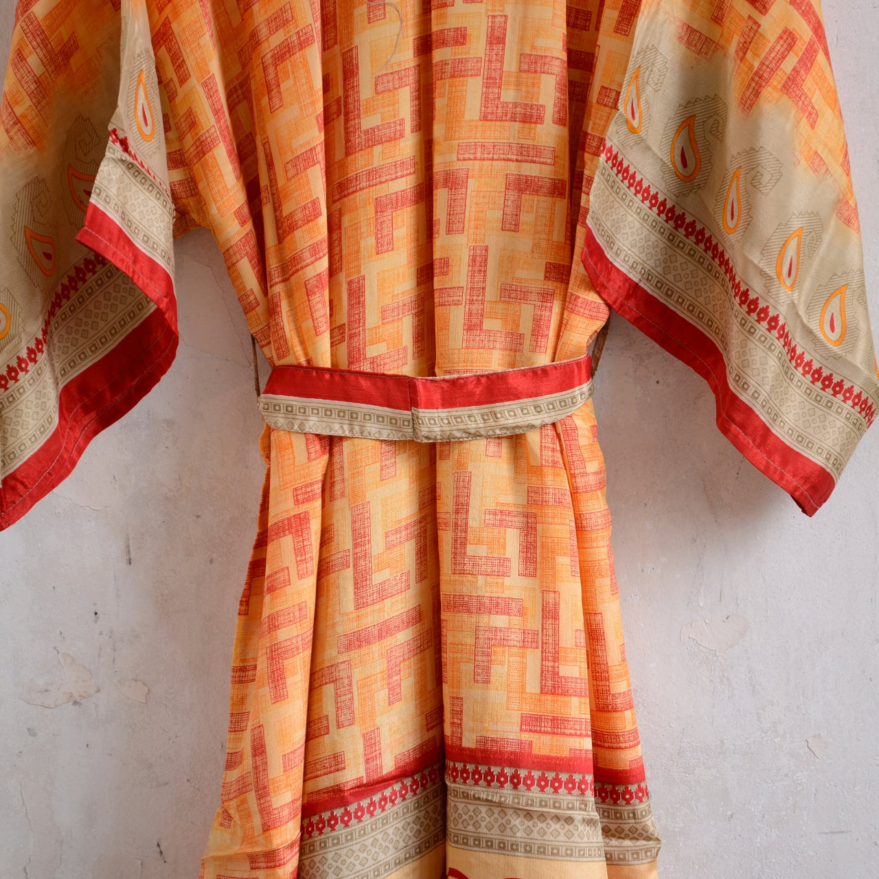 Vintage Saree Silk Kimono / Duster - Long