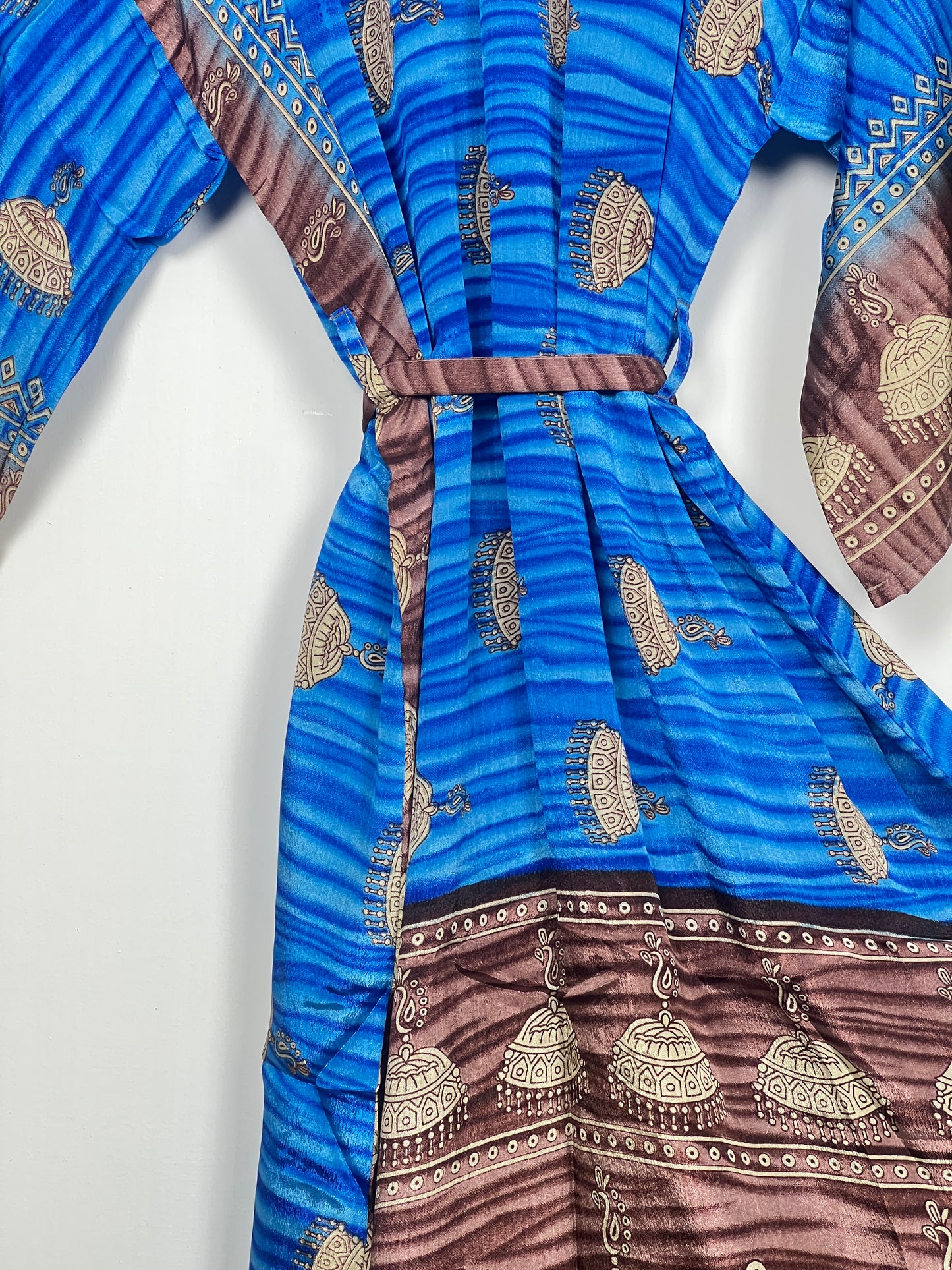 Vintage Saree Silk Kimono / Duster - Long - Wider Unisex Fit