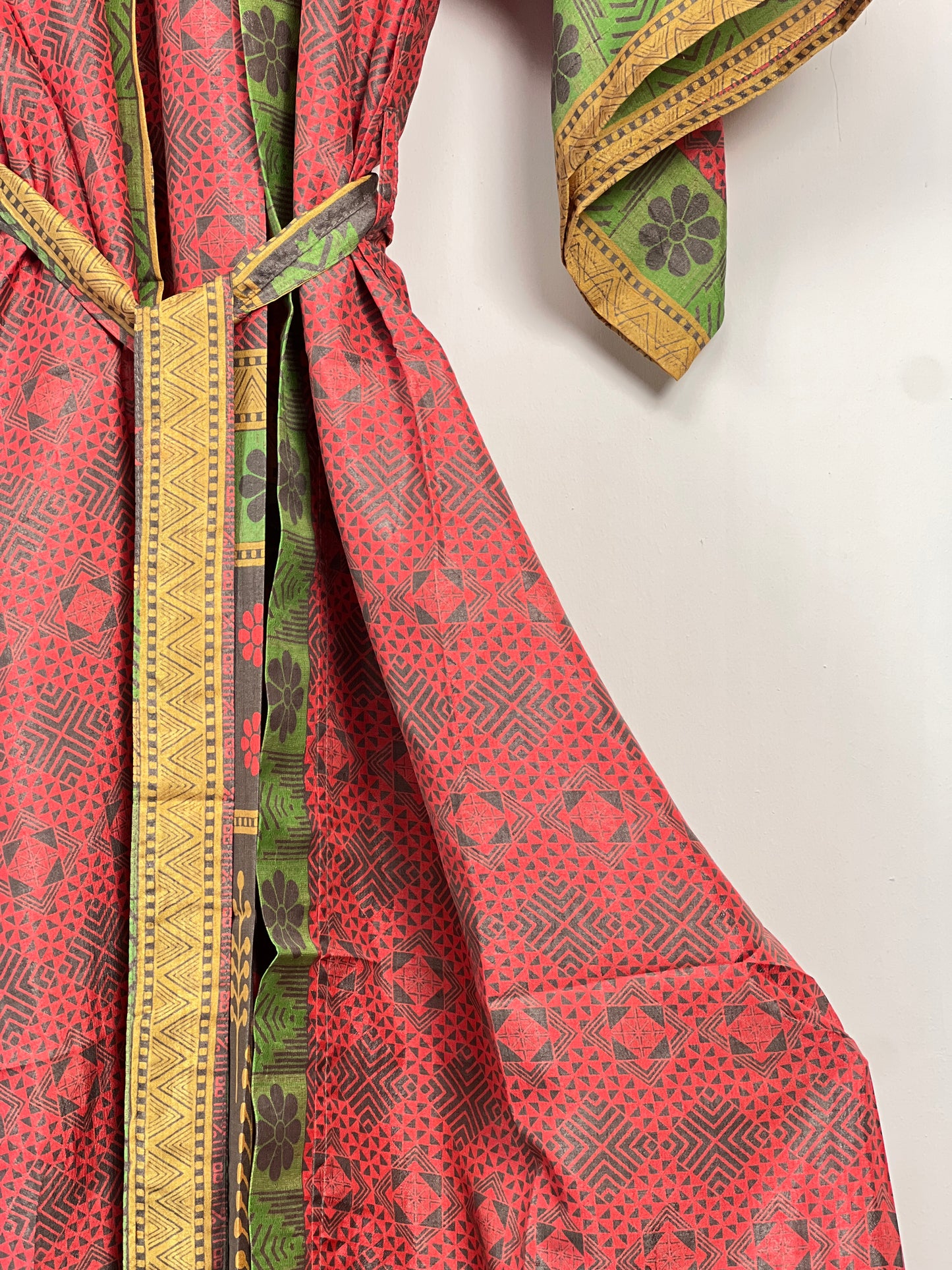 Vintage Saree Silk Kimono / Duster - Long