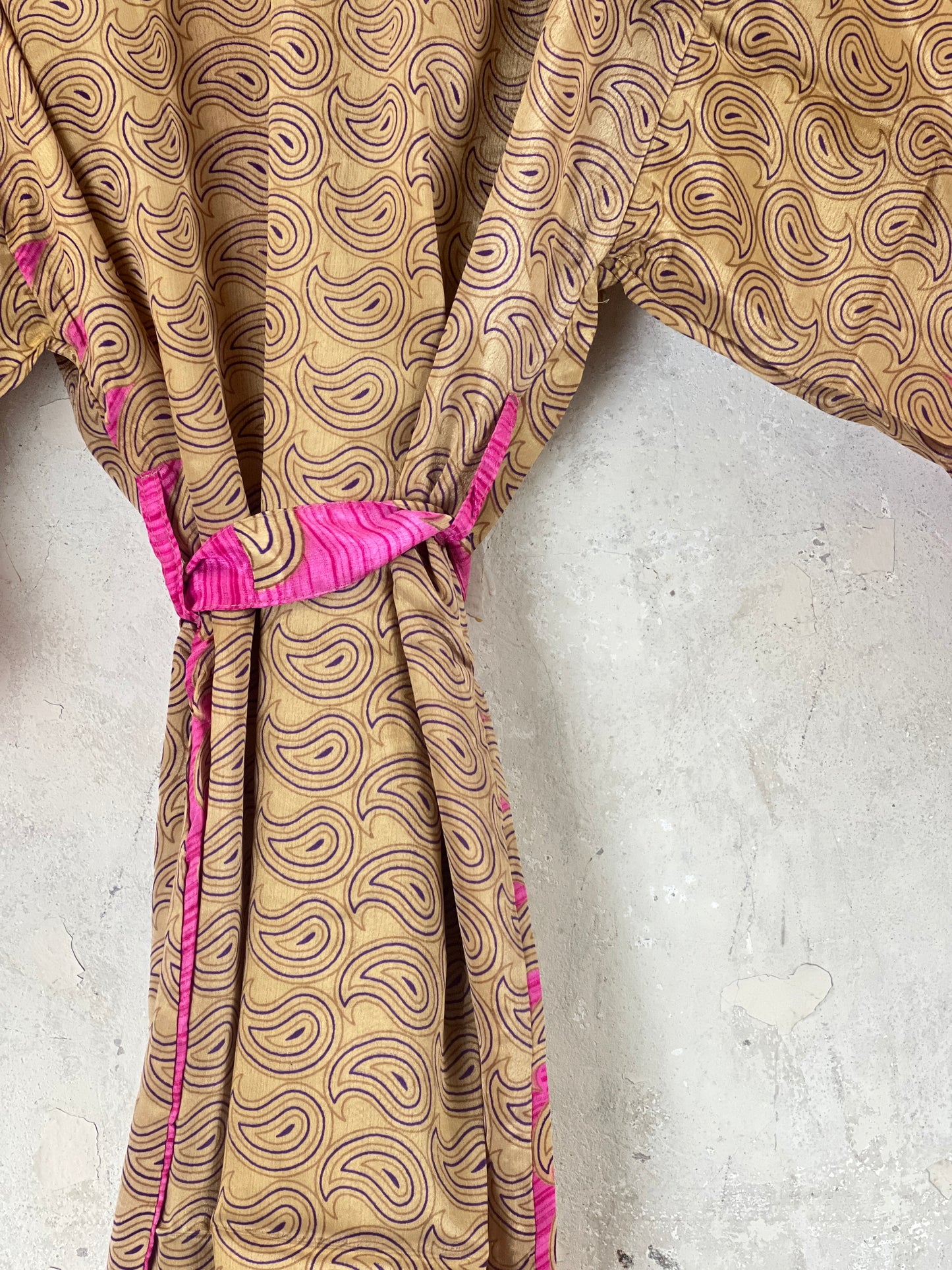 Vintage Saree Silk Kimono / Duster - Short