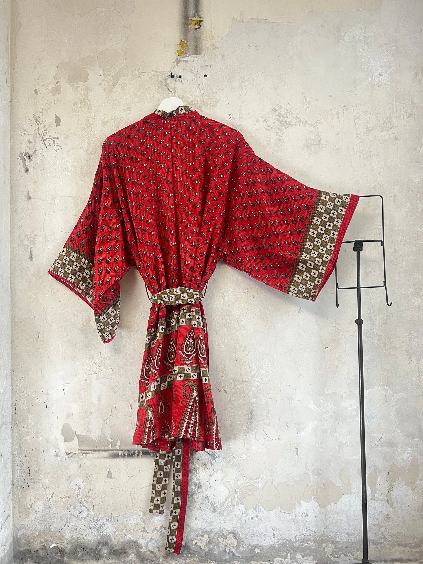 Vintage Saree Silk Kimono / Duster - Short