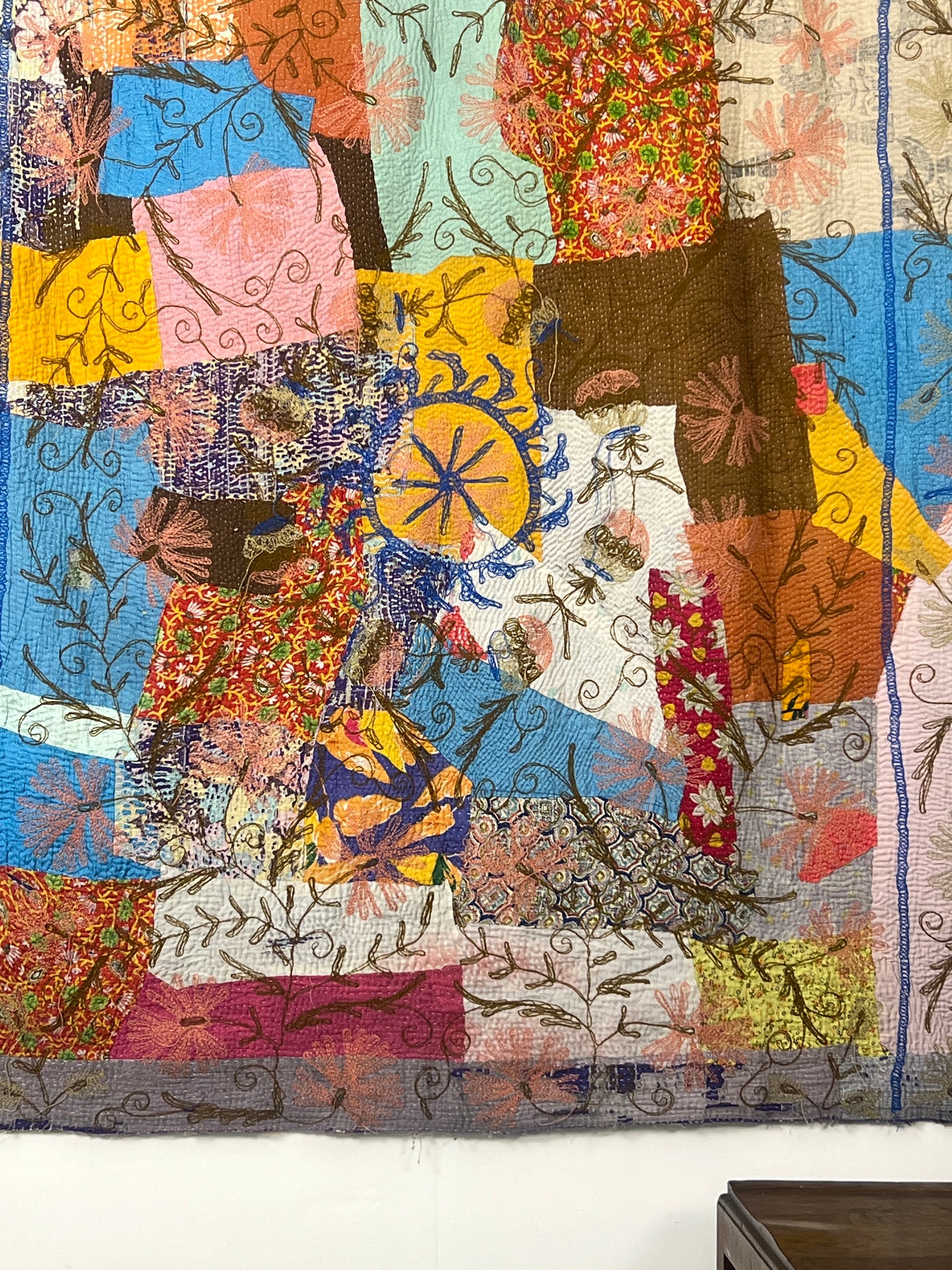 Vintage Kantha Suzani Quilt