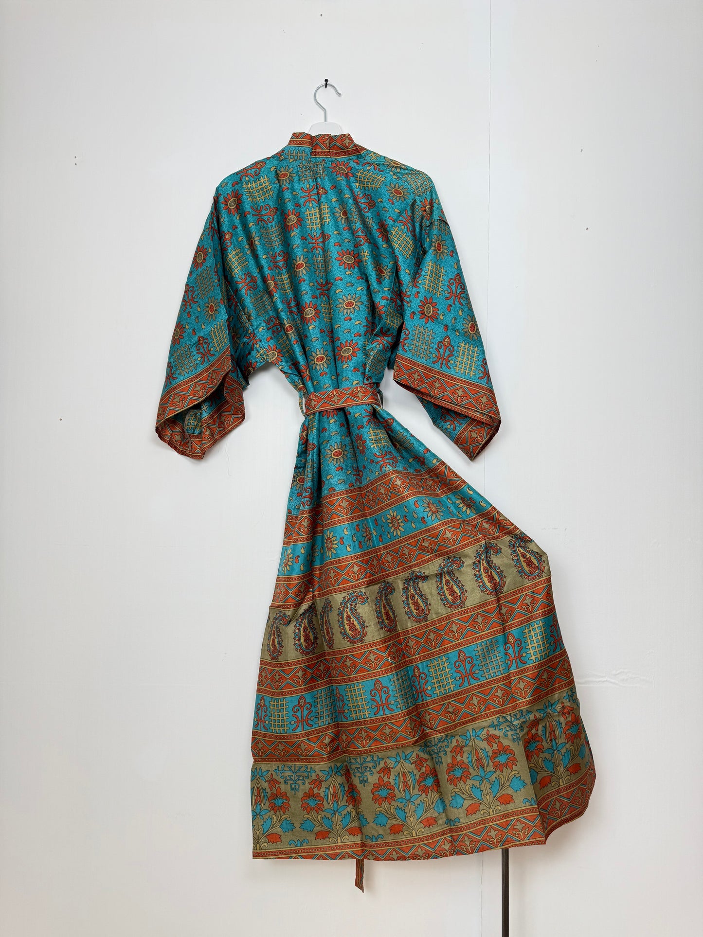 Vintage Saree Silk Kimono / Duster - Long
