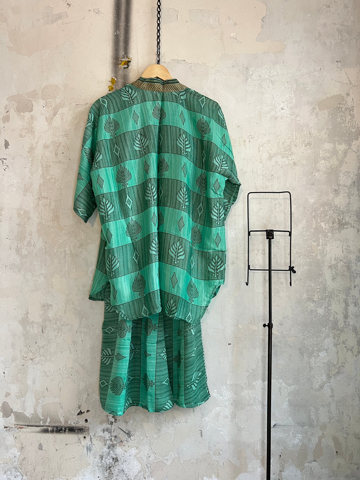 Vintage Saree Silk Trousers & Shirt Co-ordinated Set