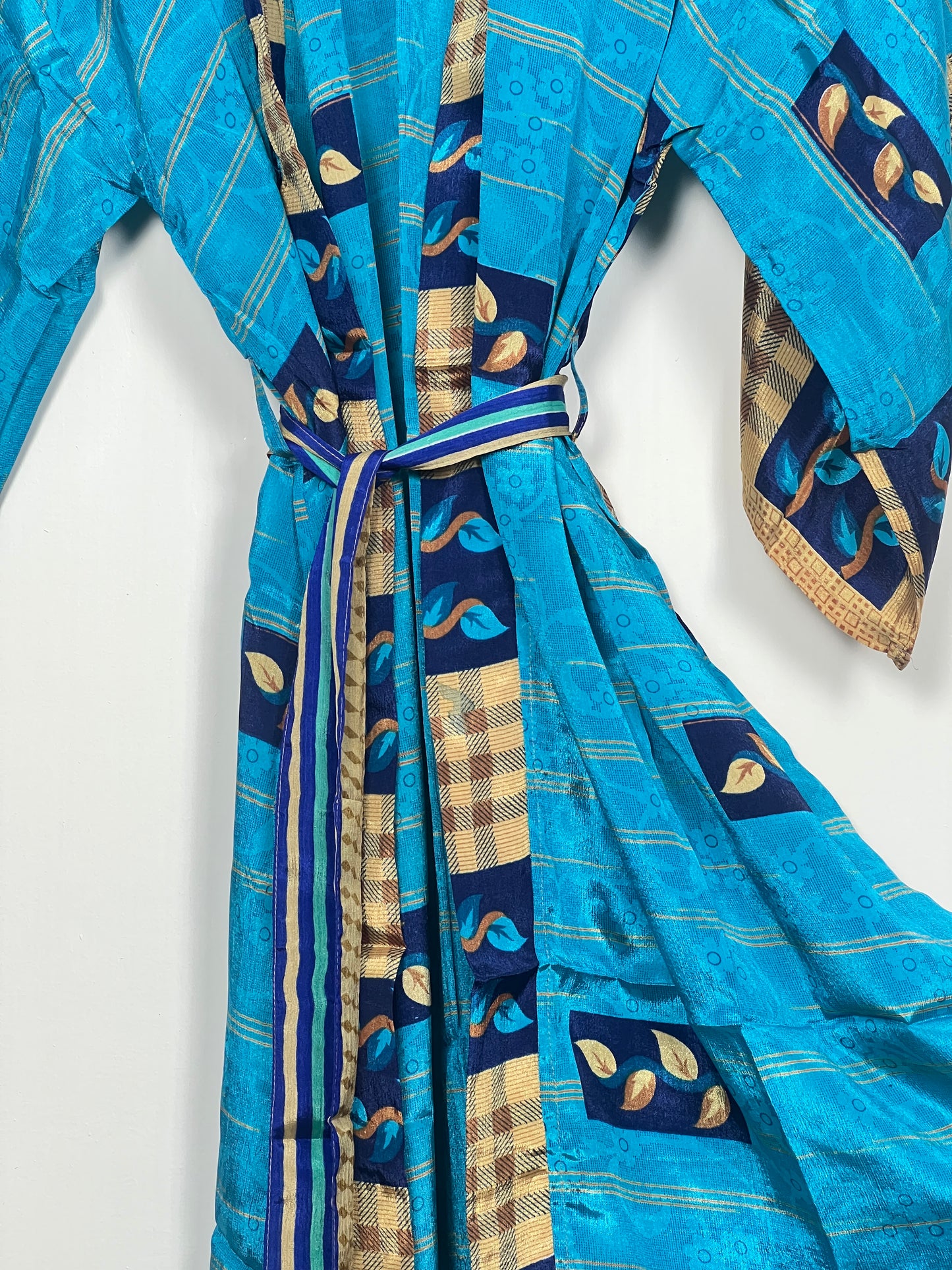 Vintage Saree Silk Kimono / Duster - Long - Wider Unisex Fit