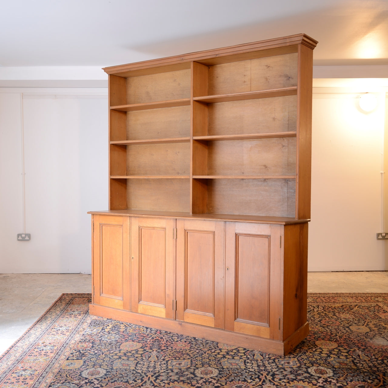 Early 20thC Open Topped Bookcase with Cupboards