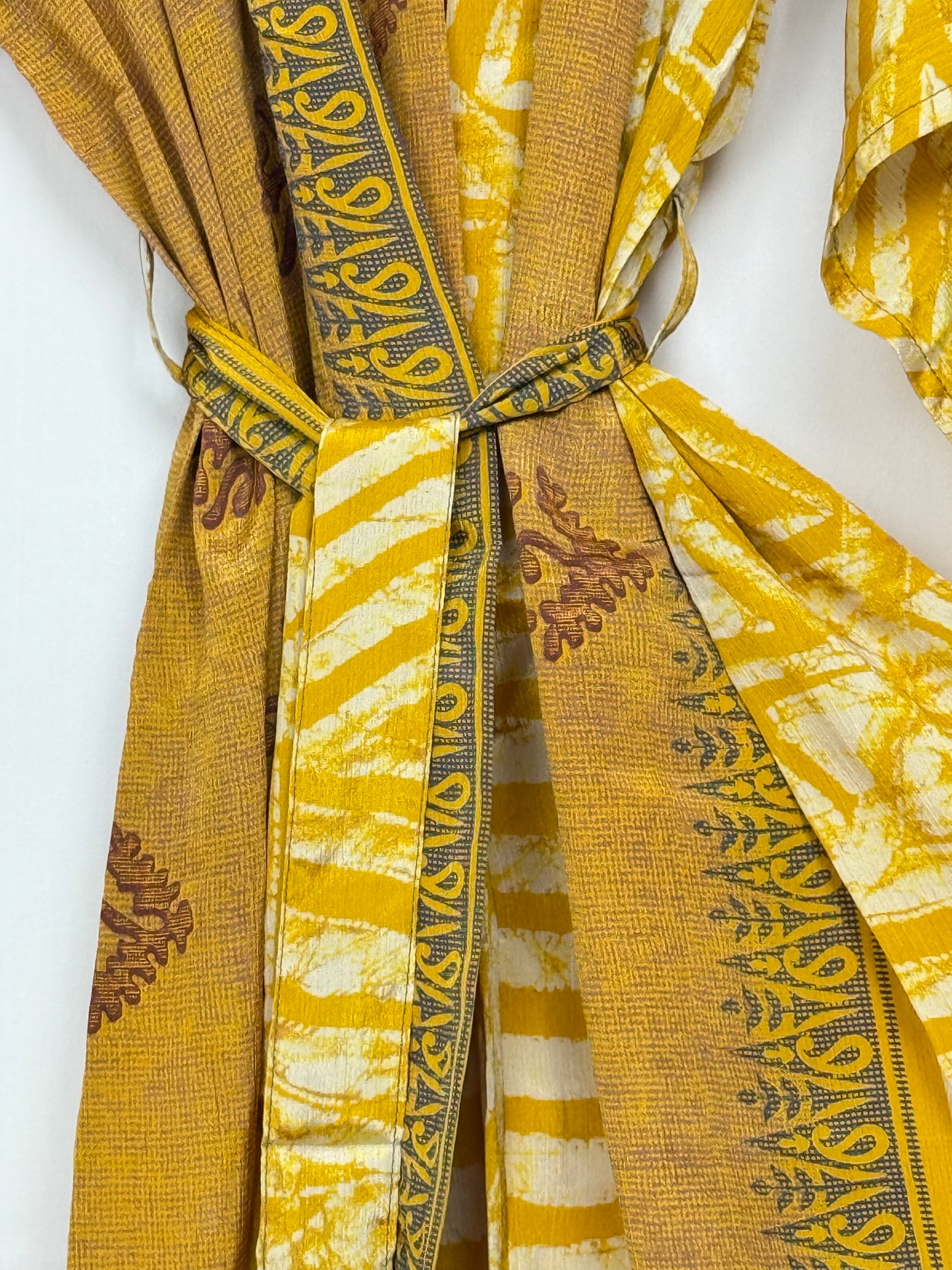 Vintage Saree Silk Kimono / Duster - Long