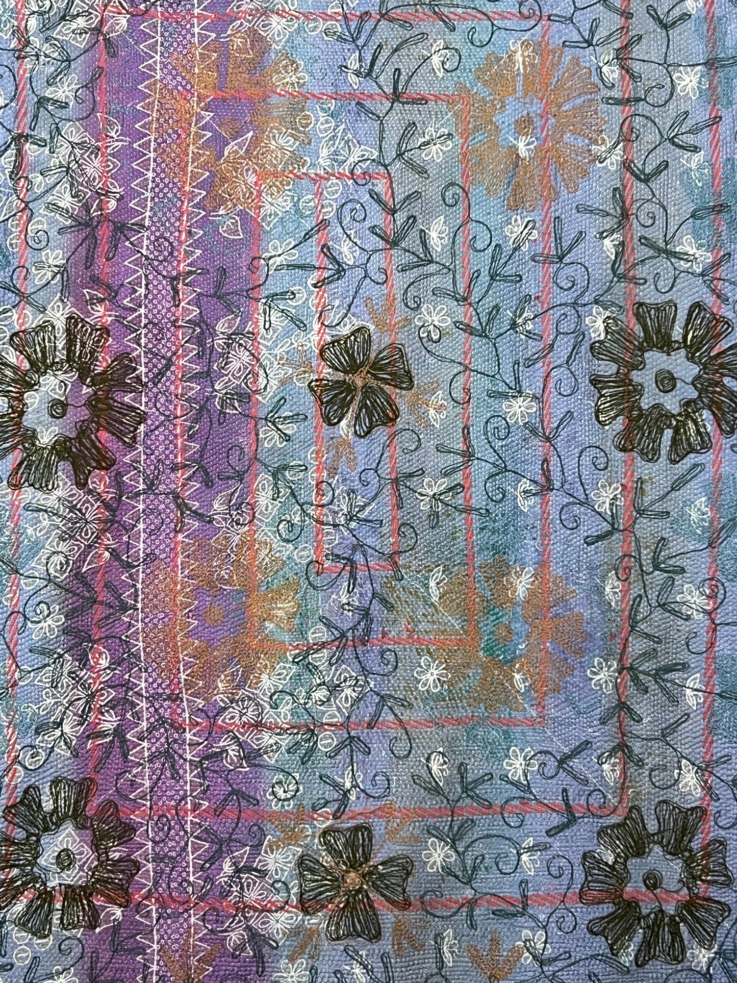 Vintage Kantha Suzani Quilt