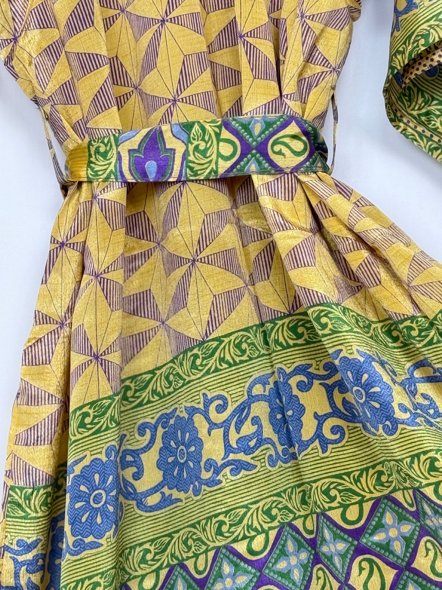 Vintage Saree Silk Kimono / Duster - Long