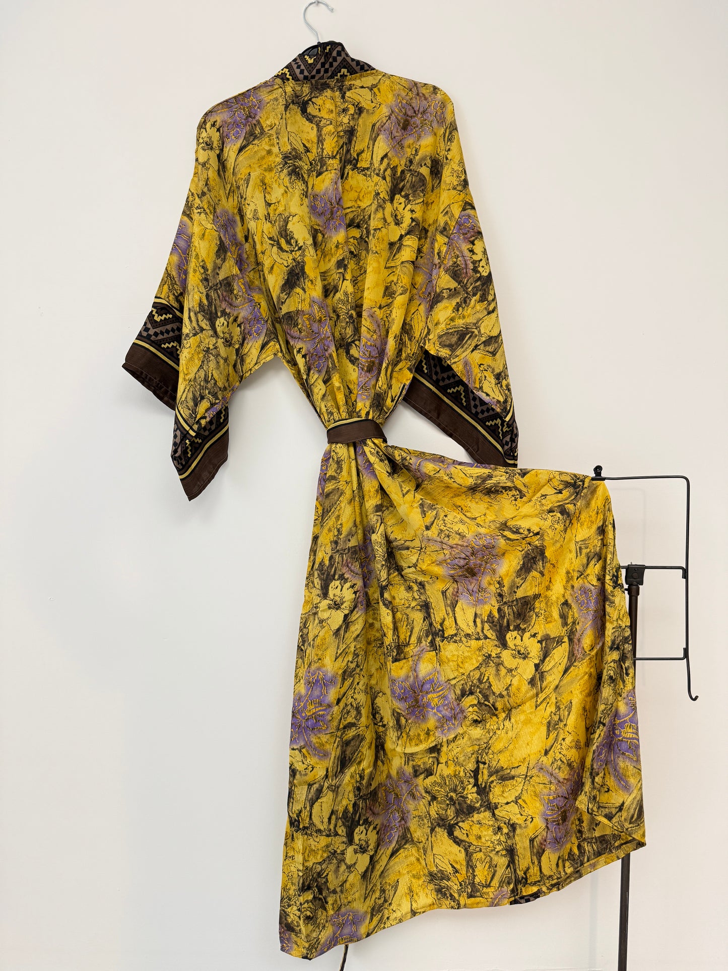 Vintage Saree Silk Kimono / Duster - Long