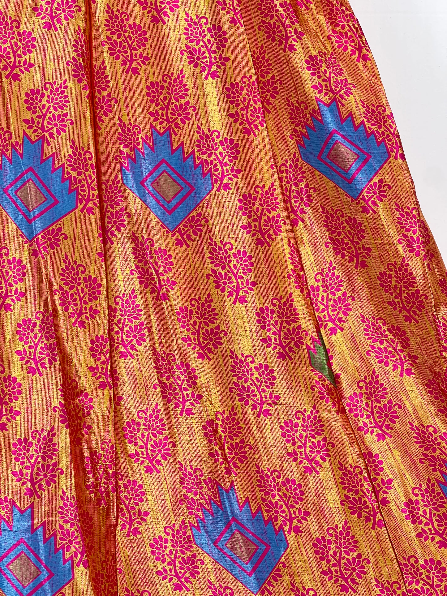 Vintage Saree Silk Pleated Skirt