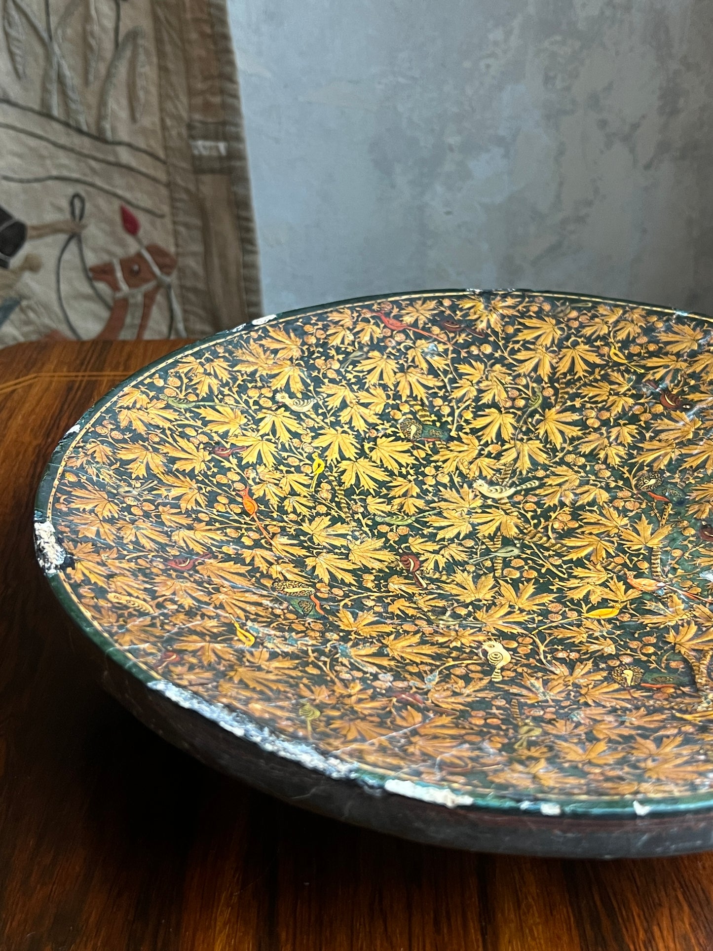 Late 19thC Kashmiri Papier-Mache Footed Dish