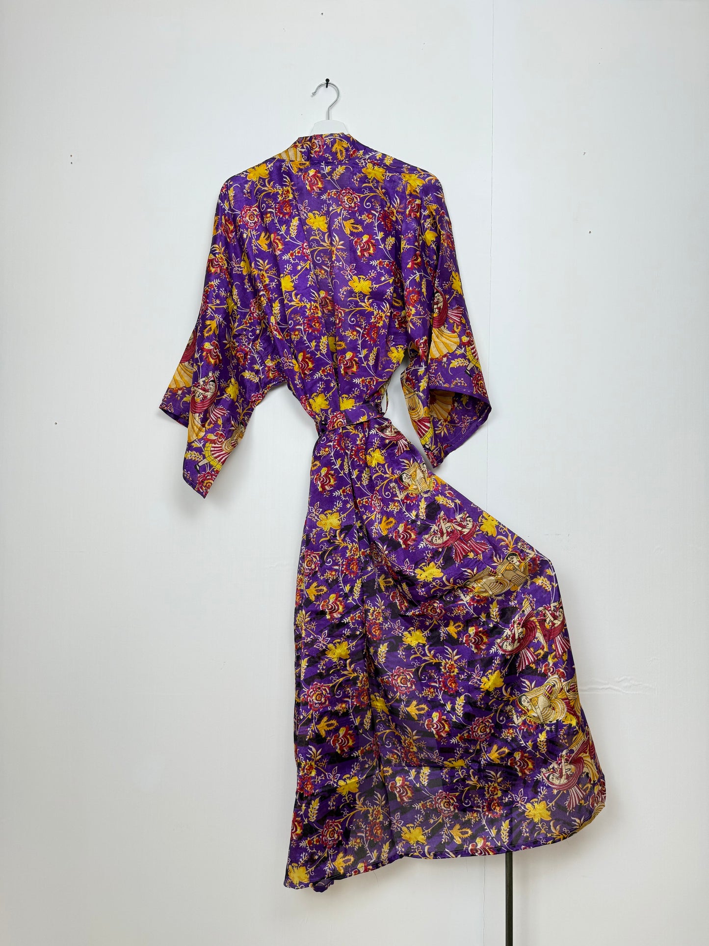 Vintage Saree Silk Kimono / Duster - Long