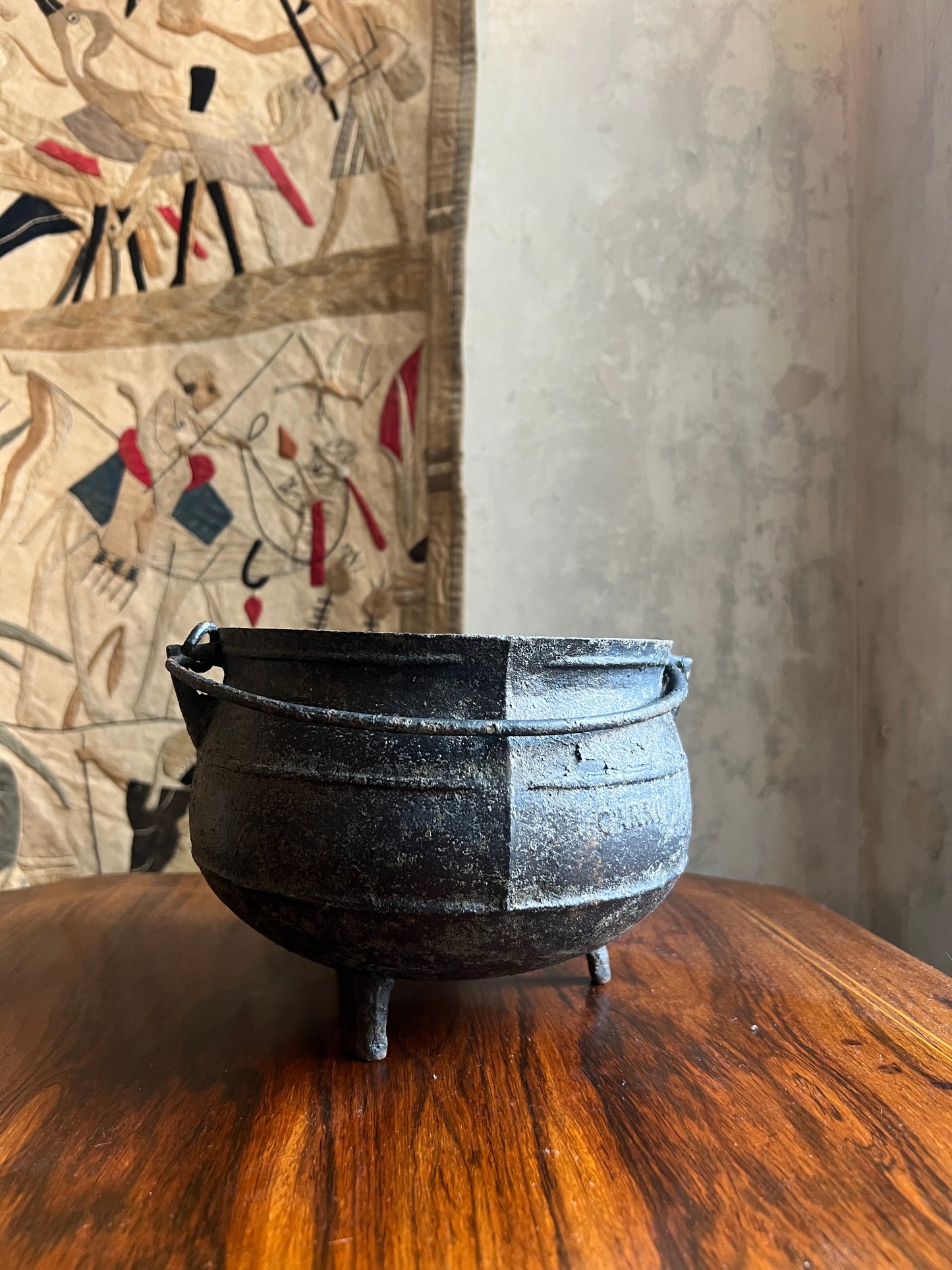A Diminutive Vernacular Cast Iron Cauldron ~ 19thC Scottish