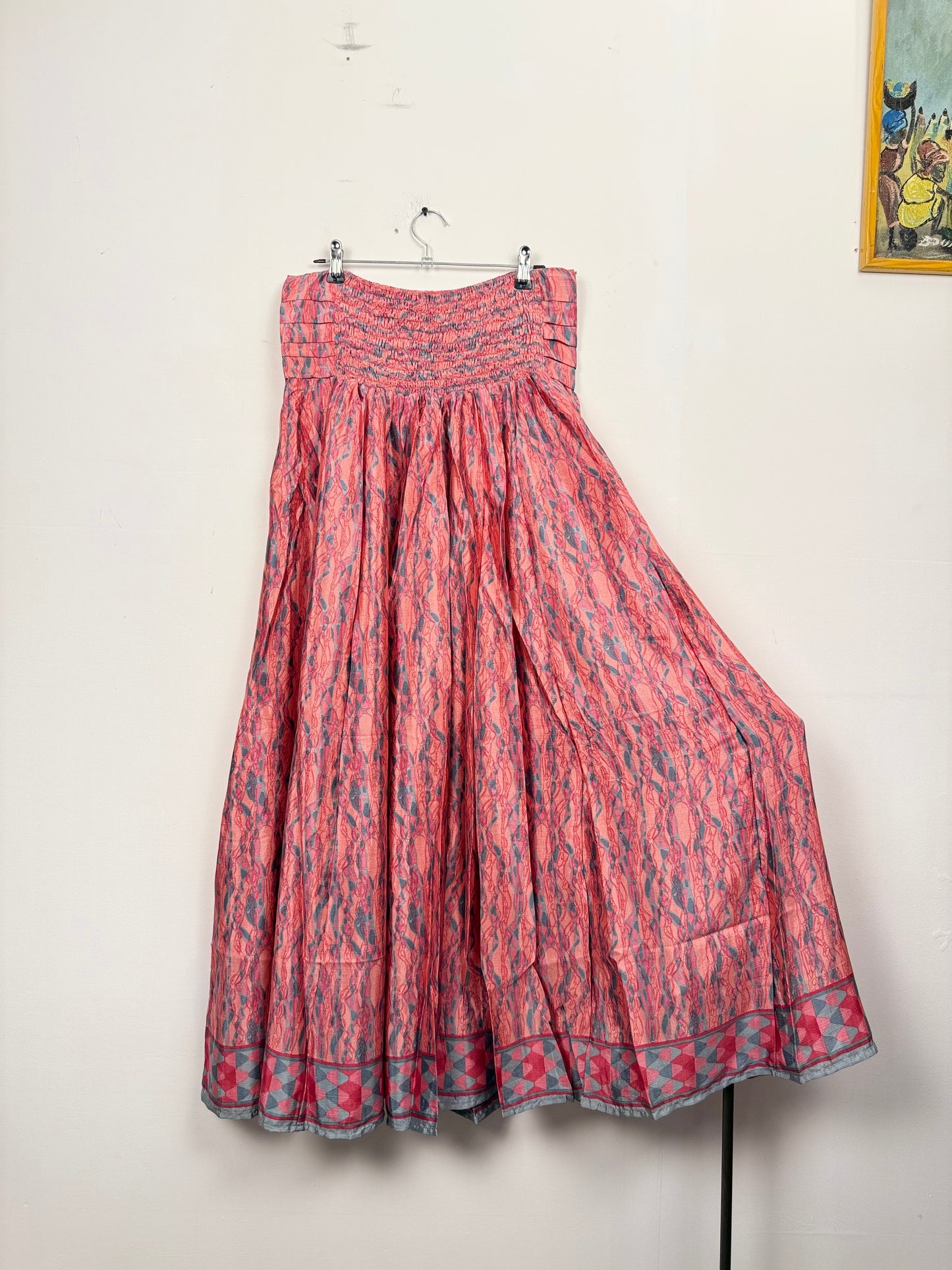 Vintage Saree Silk Pleated Skirt