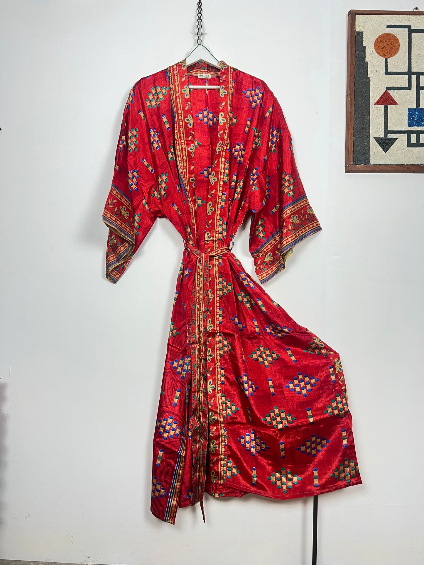 Vintage Saree Silk Kimono / Duster - Long - Wider Unisex Fit