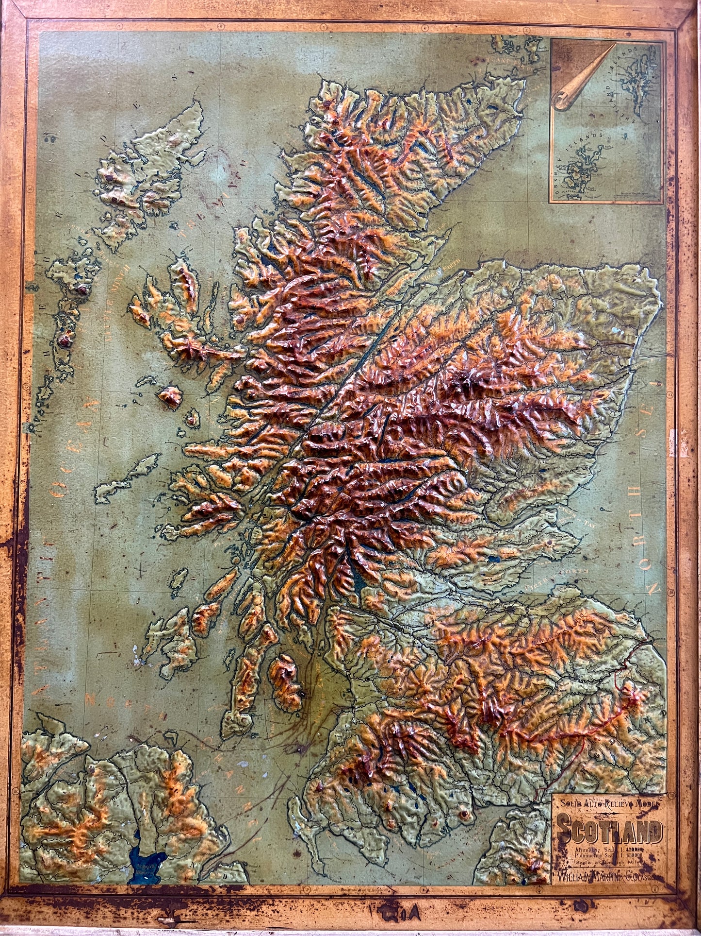Late 19thC Relief Map of Scotland