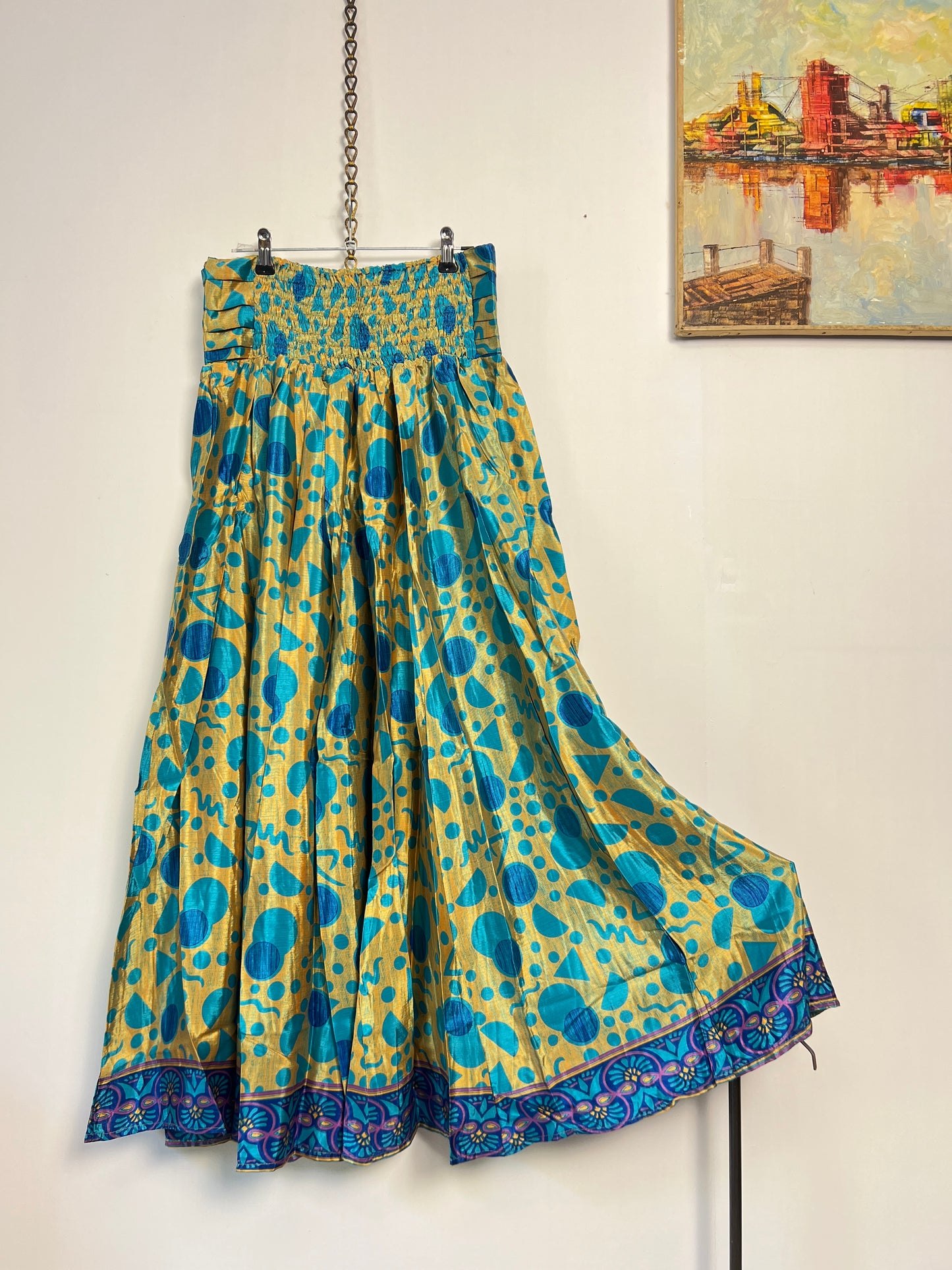 Vintage Saree Silk Pleated Skirt