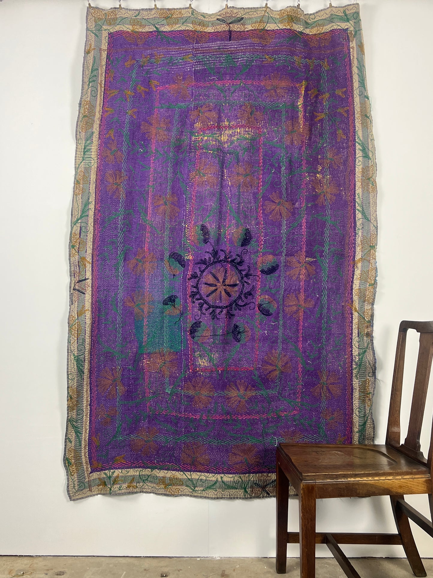 Vintage Kantha Suzani Quilt
