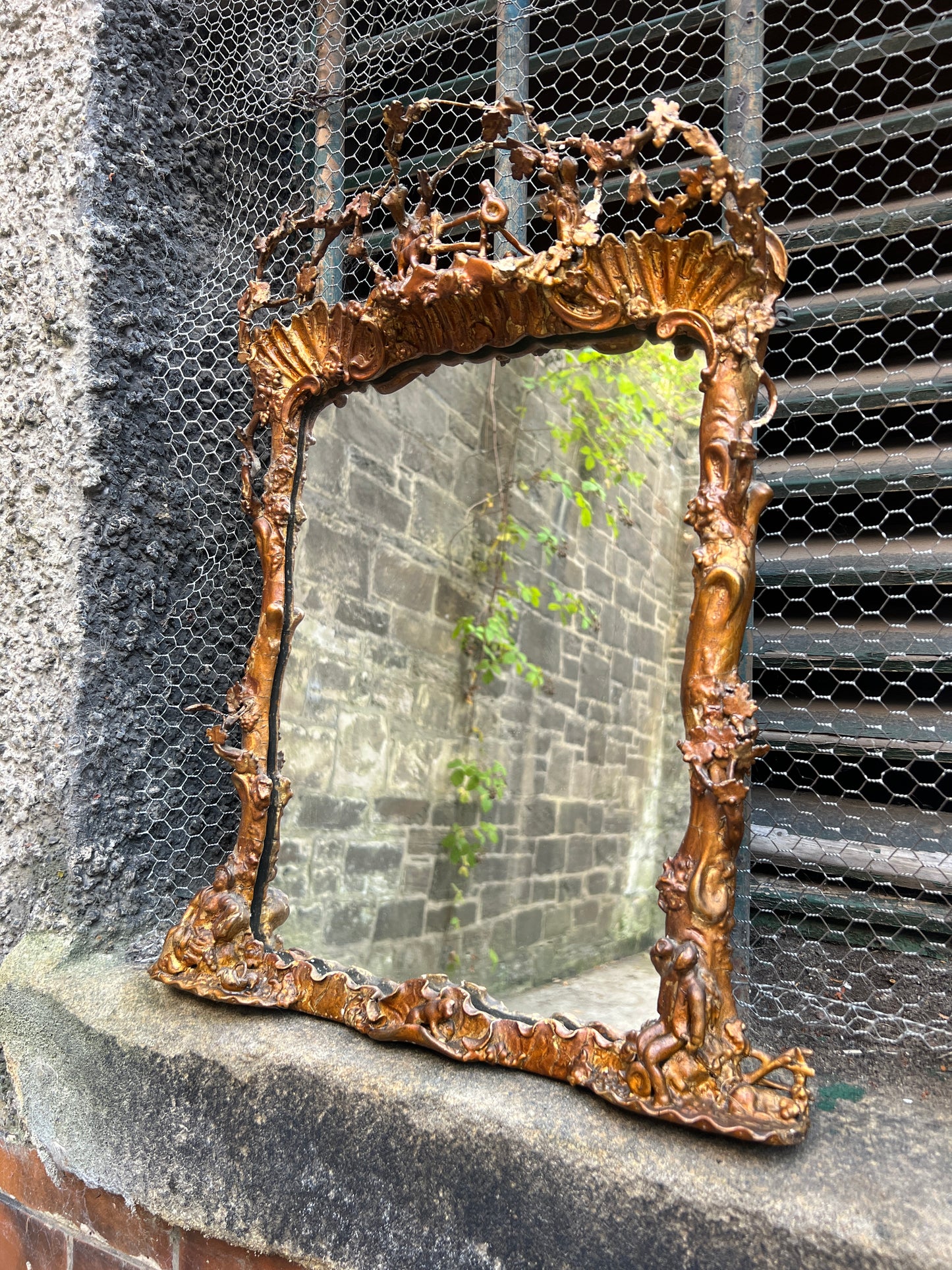 A rare George III Gilt Wood and Gesso Miniature Mantel Mirror