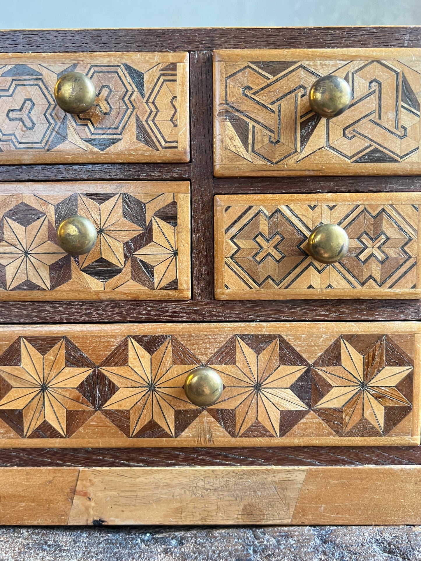 A Japanese Parquetry Specimen Table-top Miniature Chest