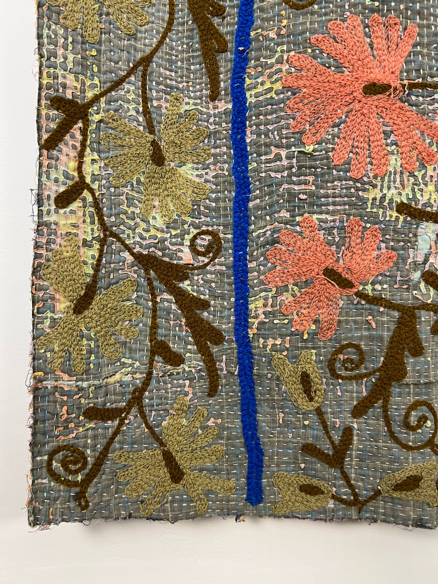 Vintage Kantha Suzani Quilt