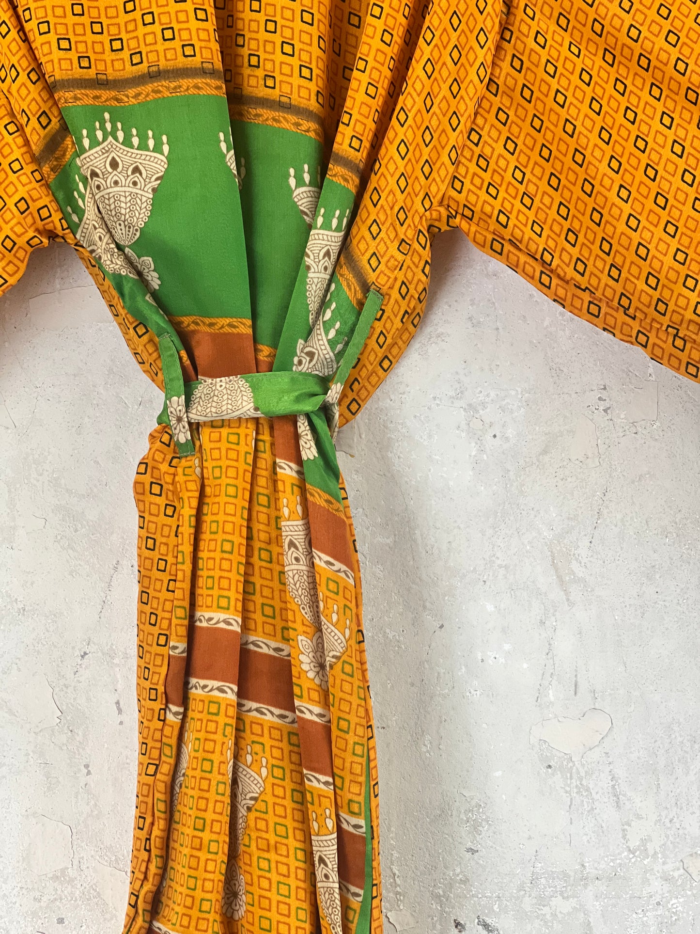 Vintage Saree Silk Kimono / Duster - Short