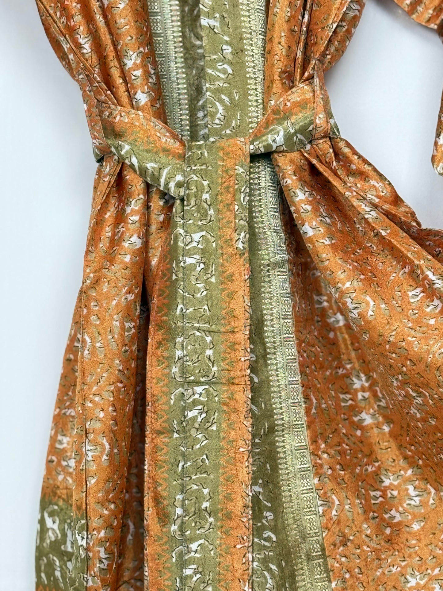Vintage Saree Silk Kimono / Duster - Long