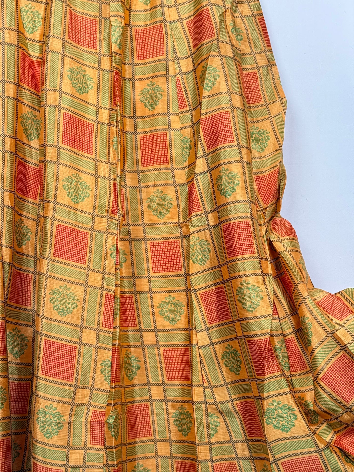 Vintage Saree Silk Pleated Skirt