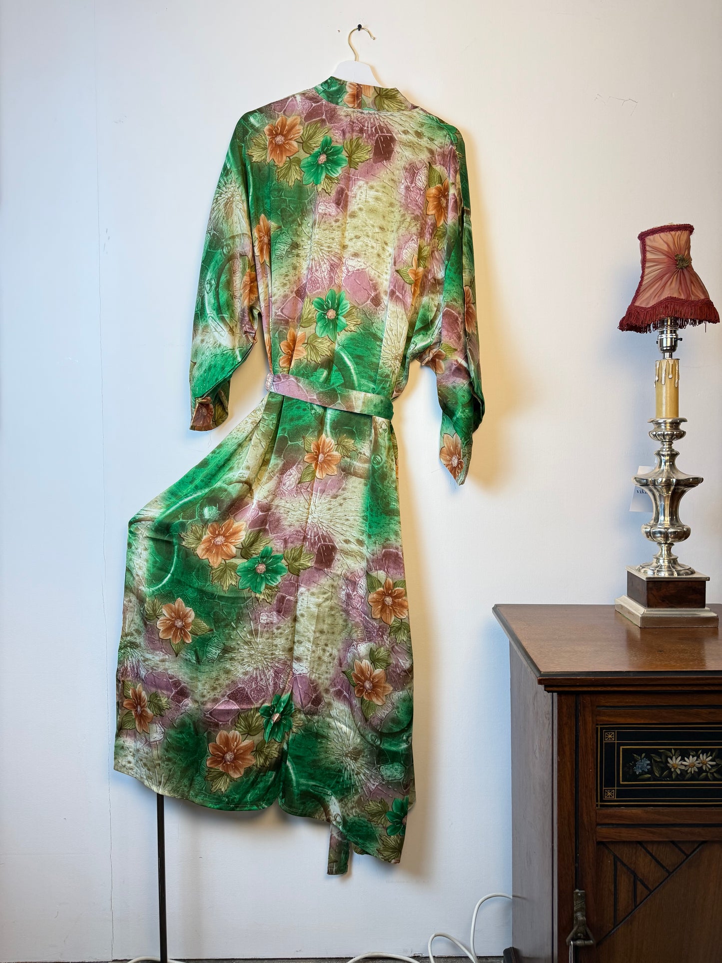 Vintage Saree Silk Kimono / Duster - Long