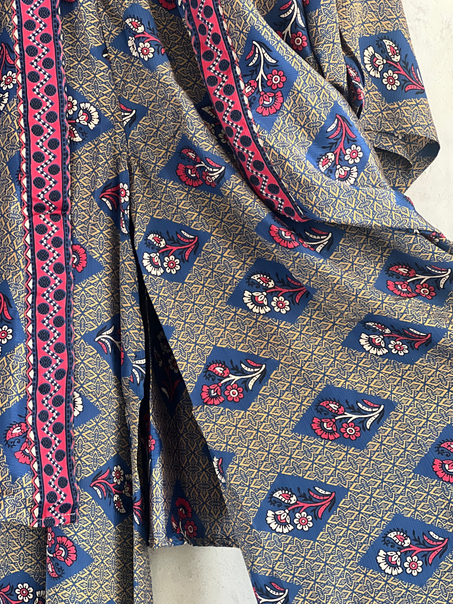 Vintage Saree Silk Trousers & Shirt Co-ordinated Set
